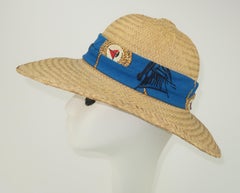 Billie Ross of the Palm Beaches Nautical Straw Hat, 1960's
