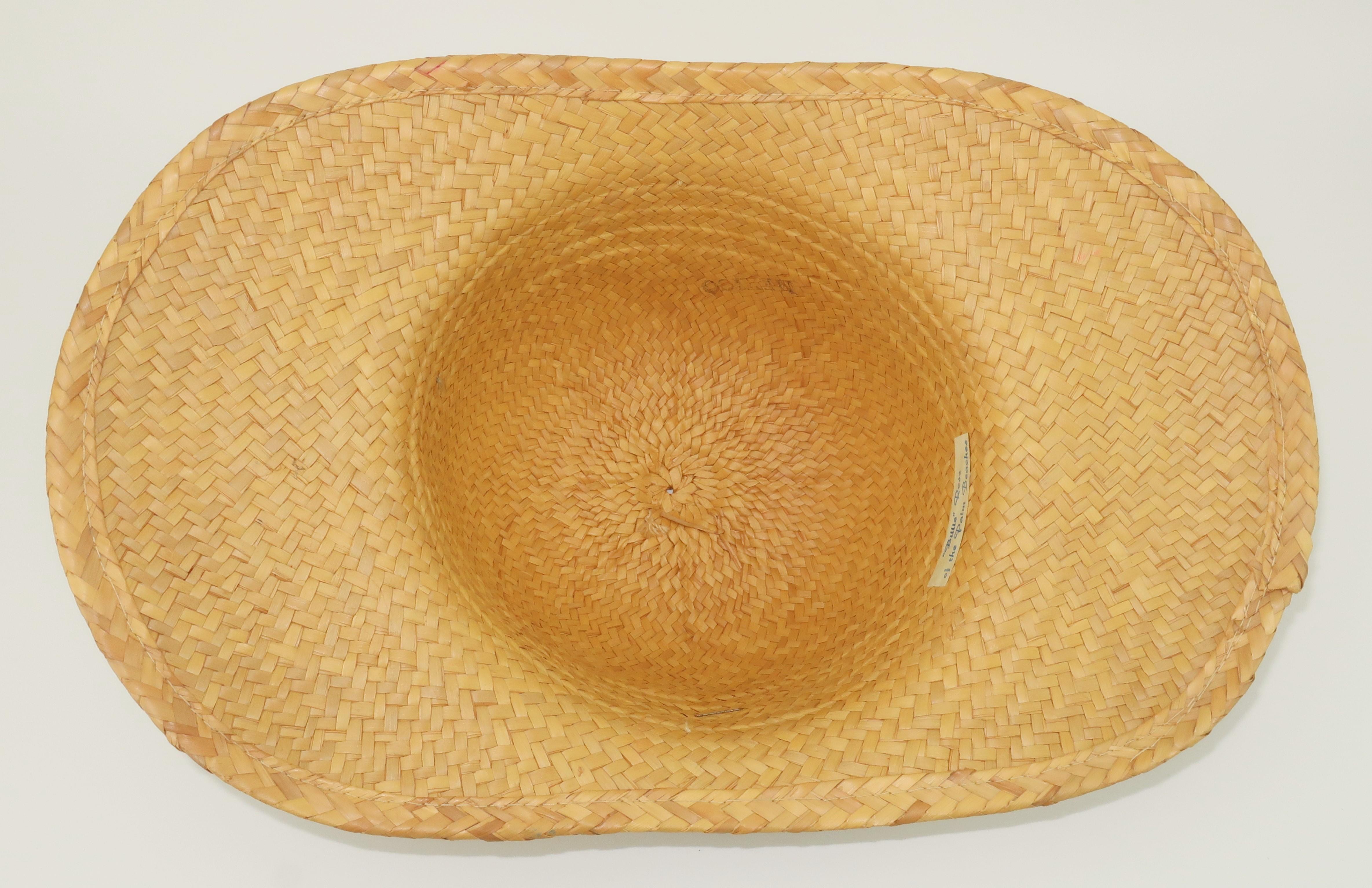 Billie Ross of the Palm Beaches Nautical Straw Hat, 1960's 1