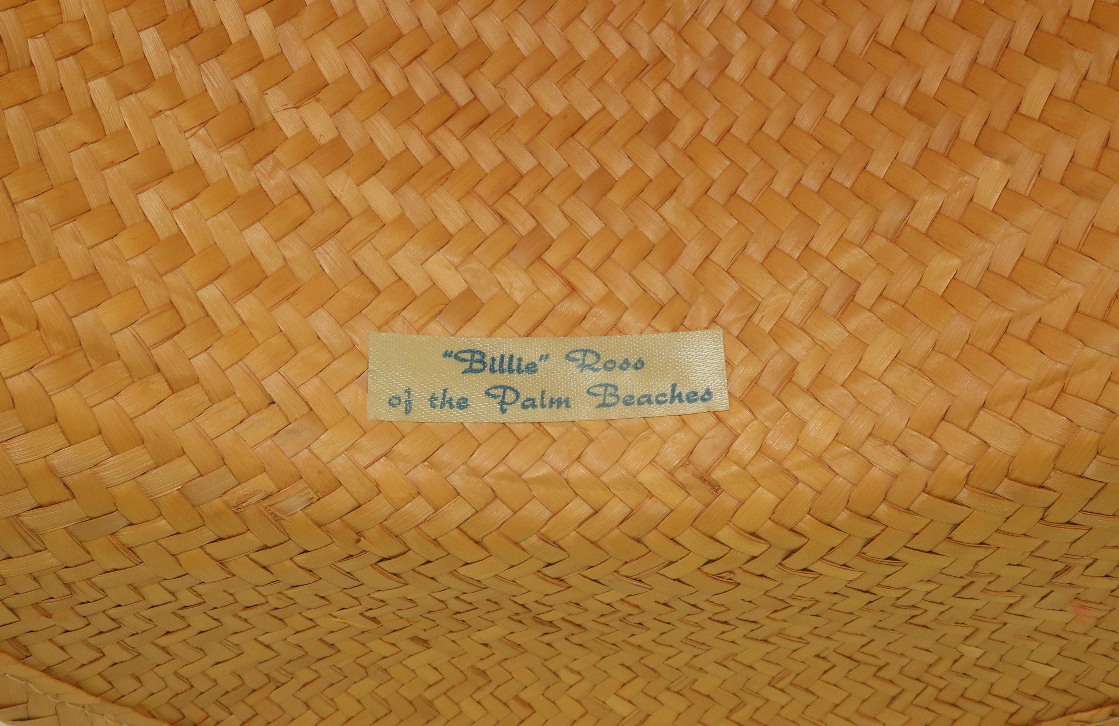 Billie Ross of the Palm Beaches Nautical Straw Hat, 1960's 2