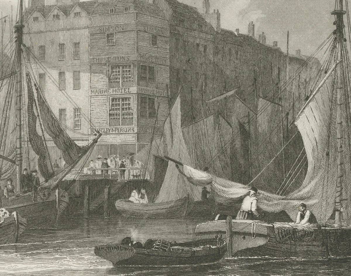 Billingsgate Market in the 1830s: A Hub of London's Maritime Commerce, 1835