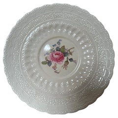 Antique Billingsley, Spode Copeland, English Pink Rose Embossed, Porcelain Plates 1920