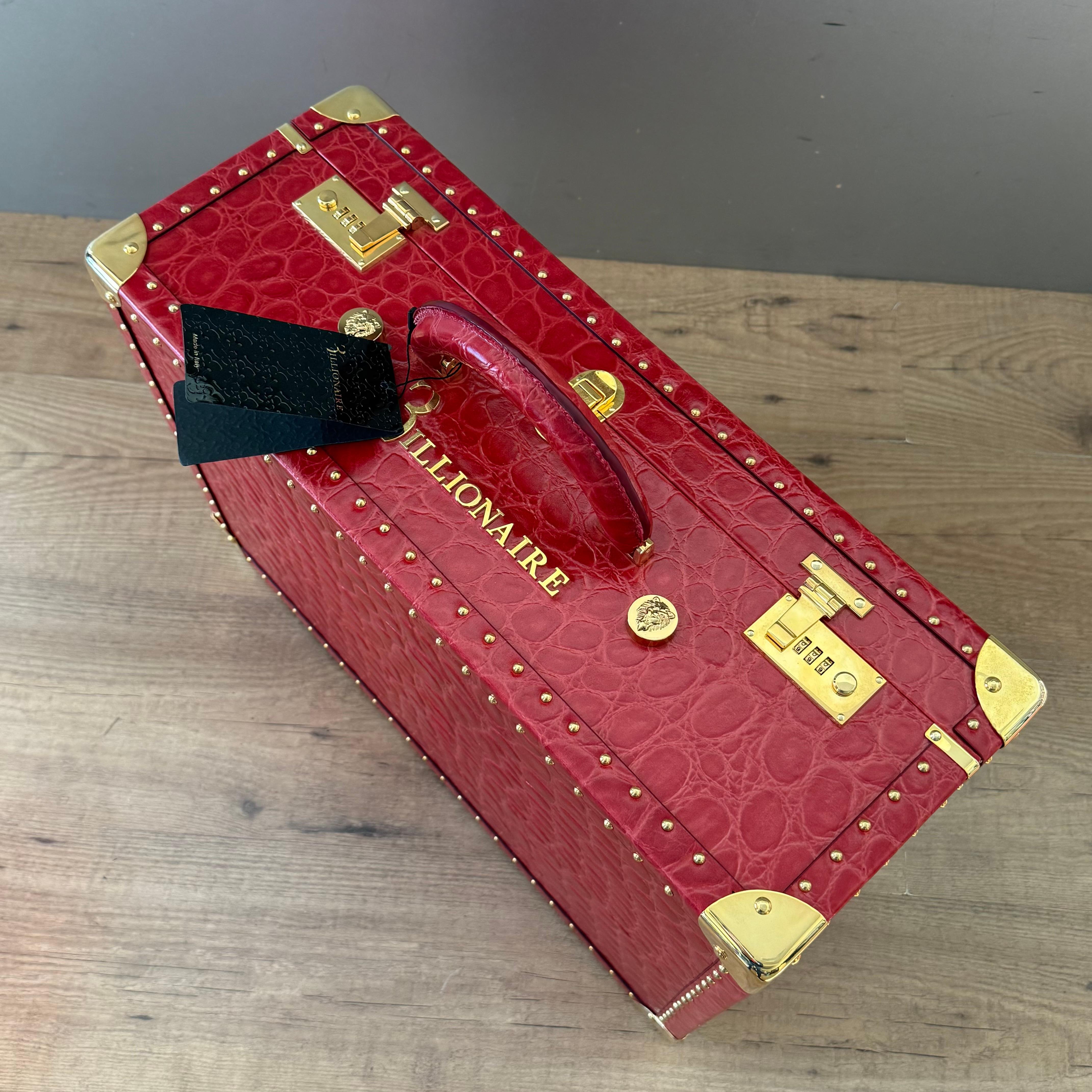Rouge Valise Billionaire rouge imprimé cocco en vente