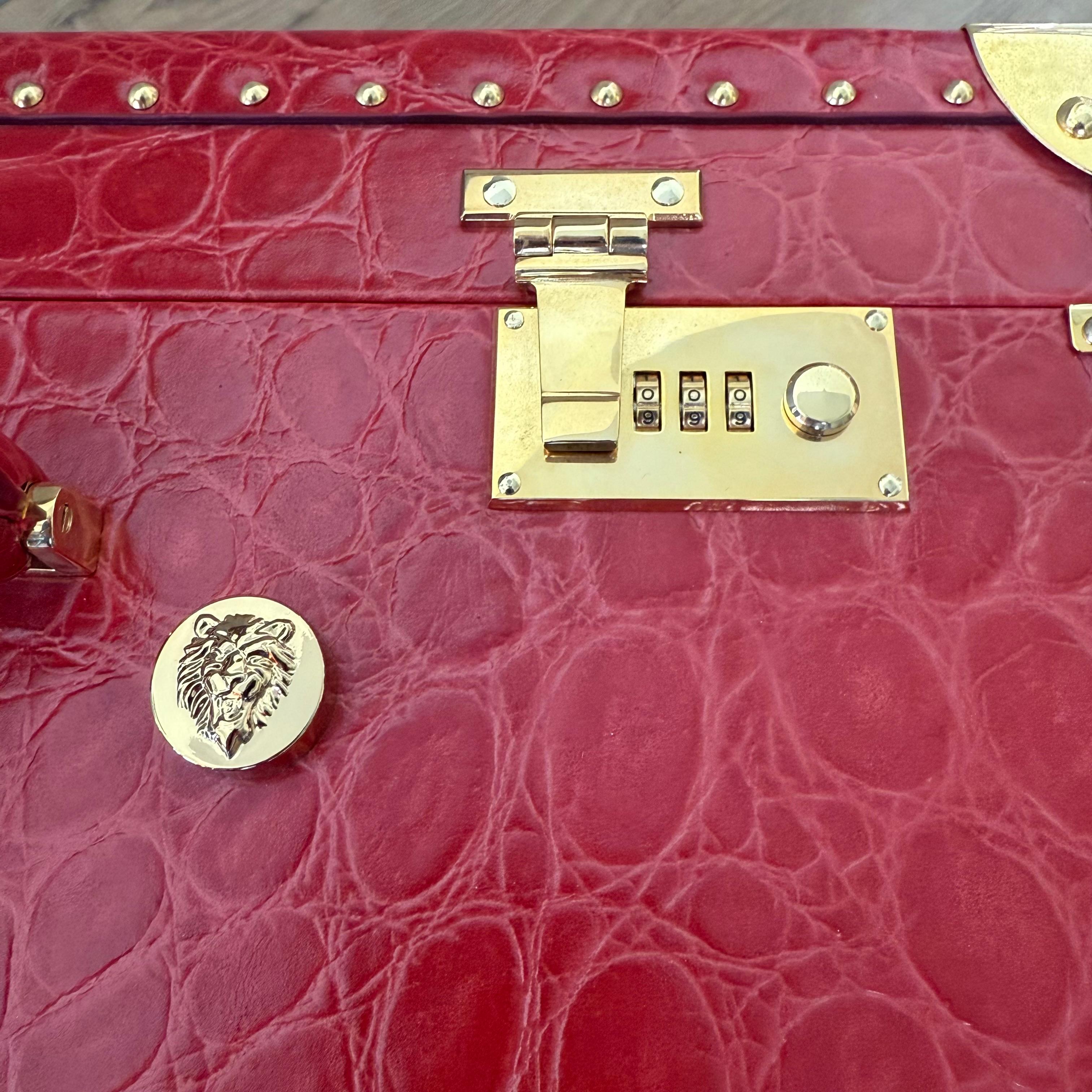 Valise Billionaire rouge imprimé cocco Unisexe en vente