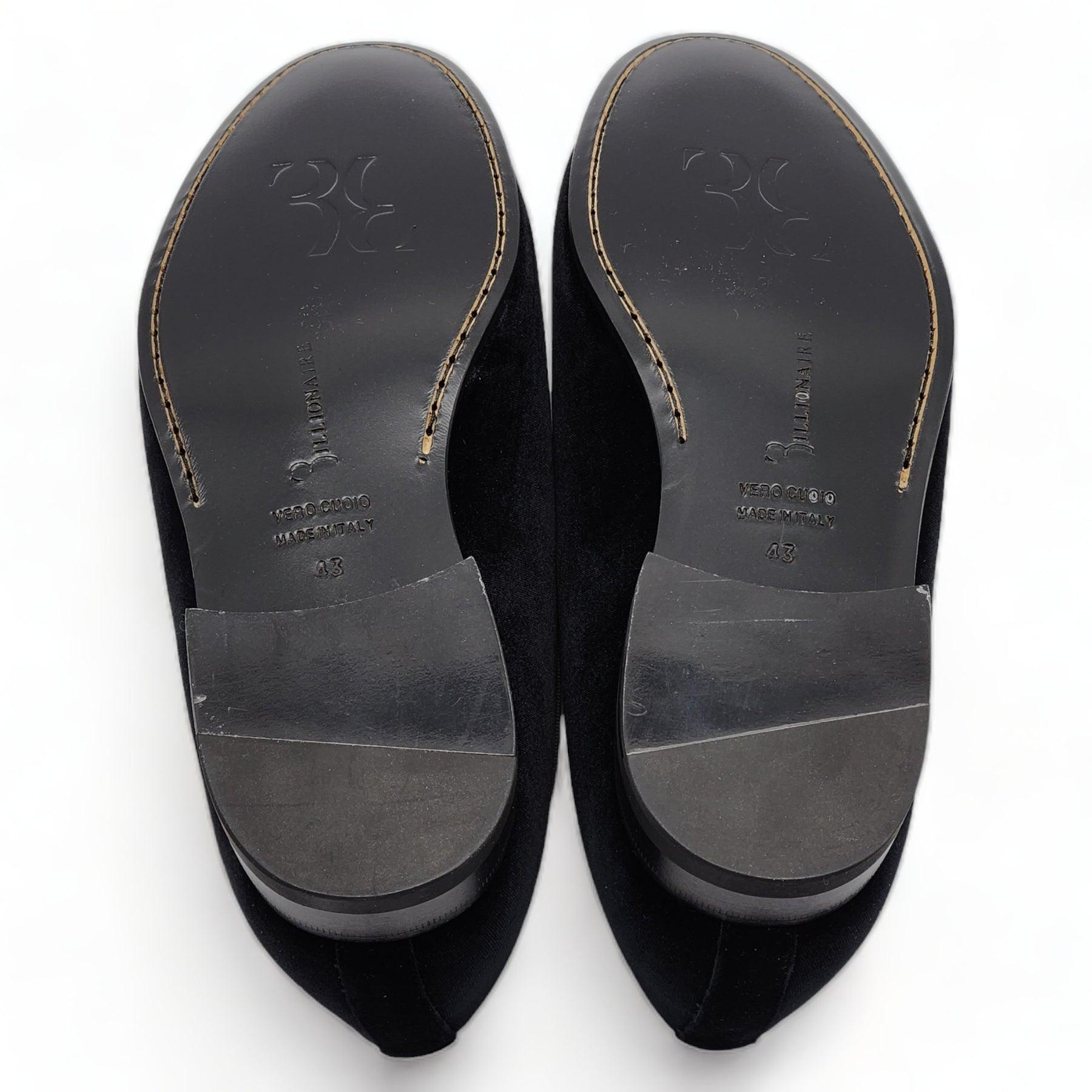 Men's Billionaire Velvet Loafers Crest in Black For Sale