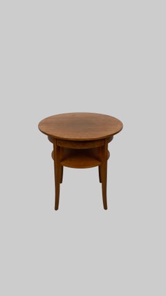 Billnäs Solid Oak Side Table with Lower Shelf, Finland, Early 20th Century