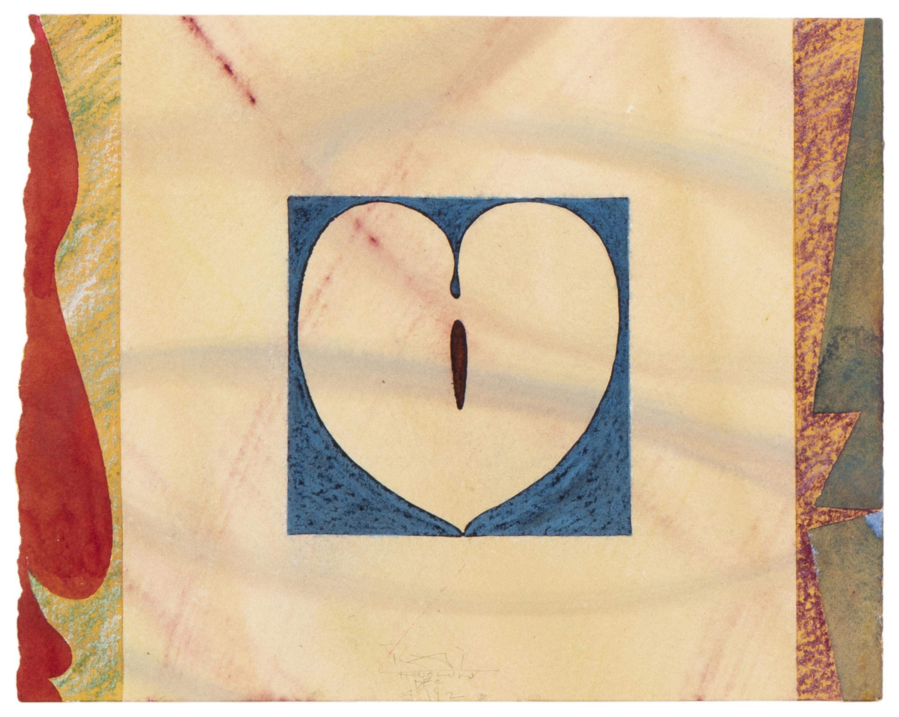 Acquerello Honolulu, opera unica firmata su carta del famoso artista pop di Los Angeles, Famed - Painting di Billy Al Bengston