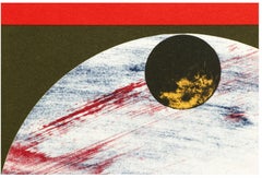 Gravure et aquatinte avec chien et avion, signée/n par une star du Pop Art californien