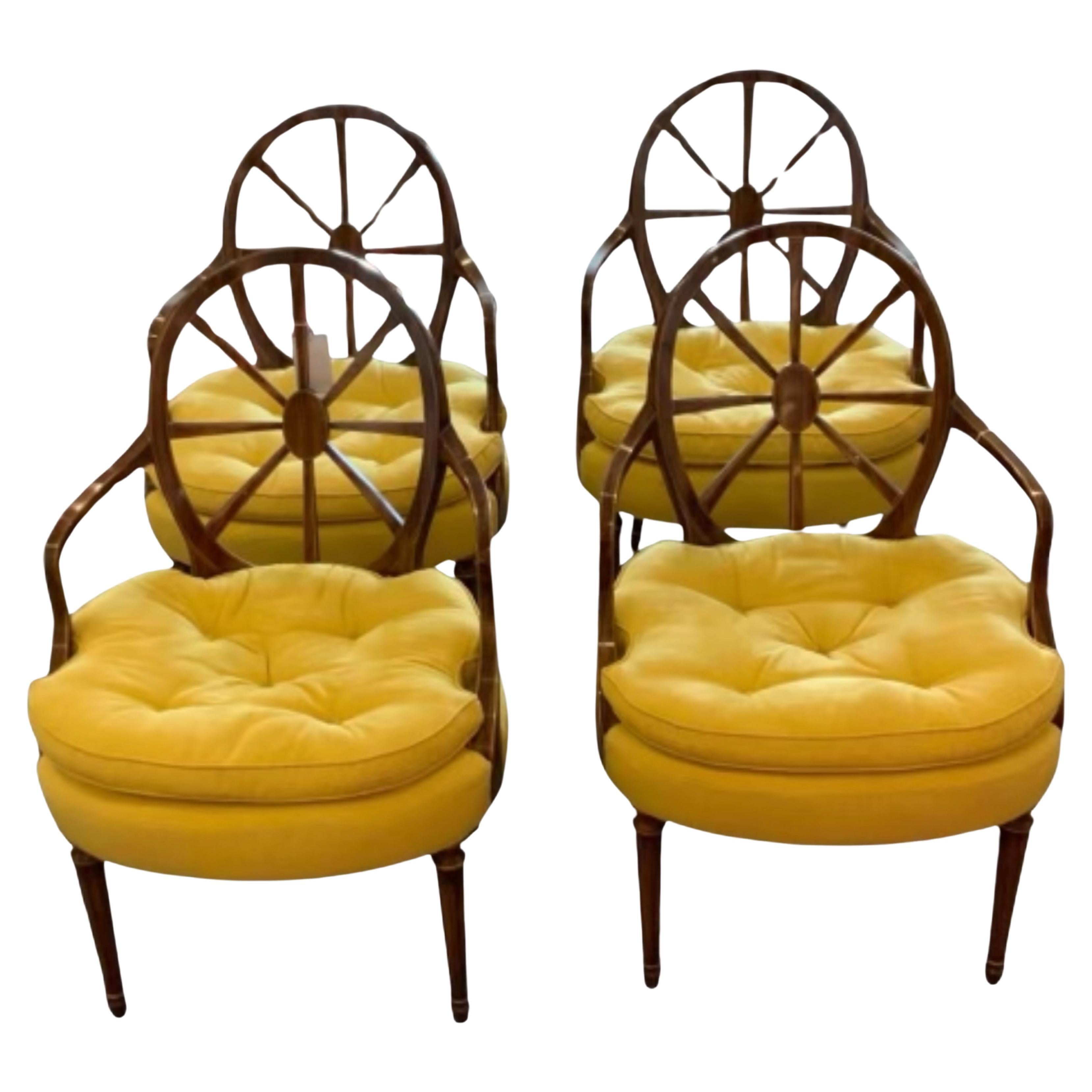 Billy Baldwin Attributed Regency Style Faux Rosewood Armchairs, Sold in Pairs 
