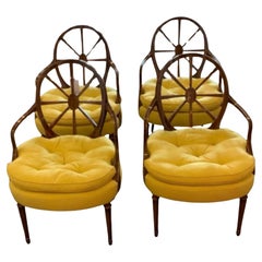 Billy Baldwin Attributed Regency Style Faux Rosewood Armchairs, Sold in Pairs 