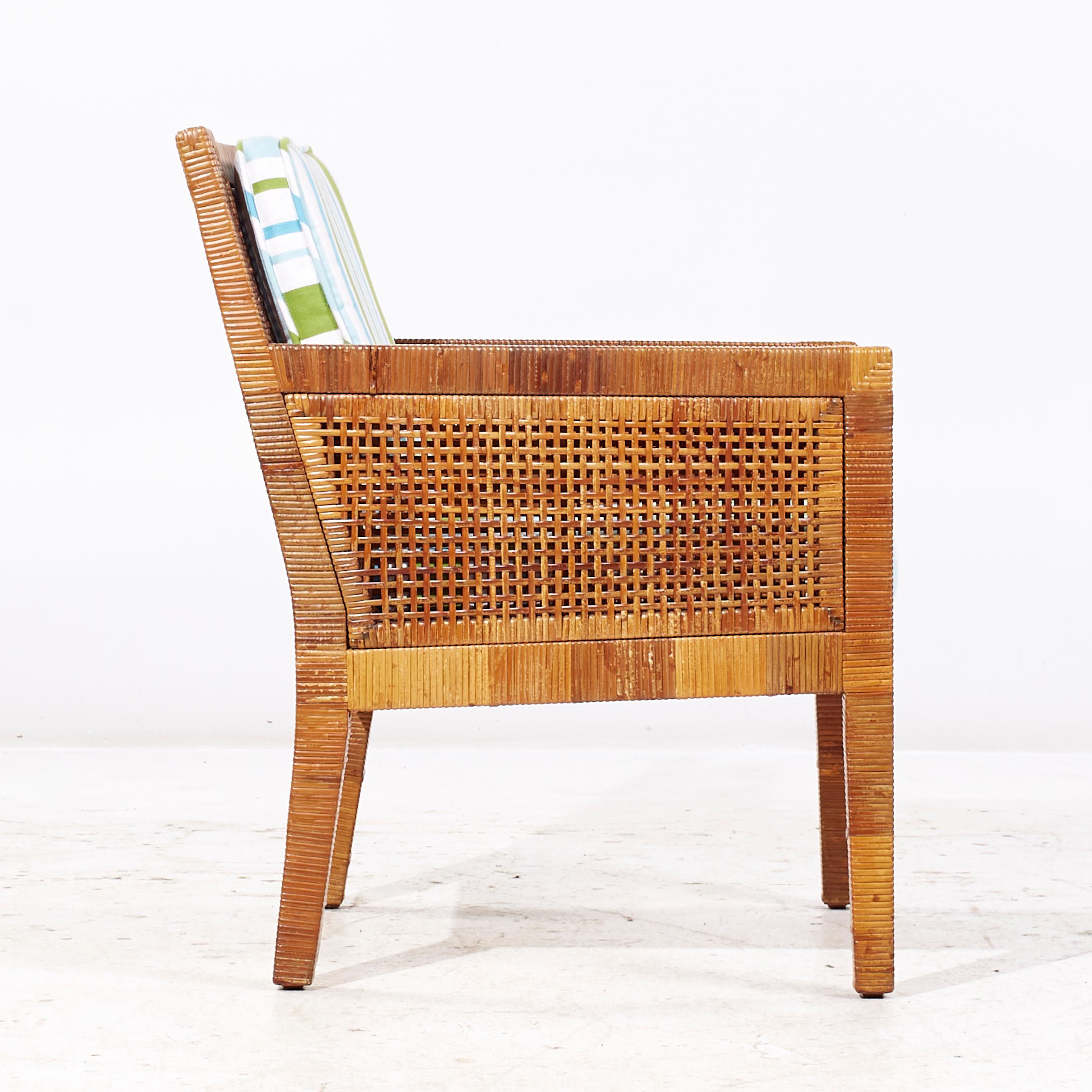 Baldwin Bielecky Brothers Chaises longues et ottomanes en rotin et en laiton MCM en vente 3
