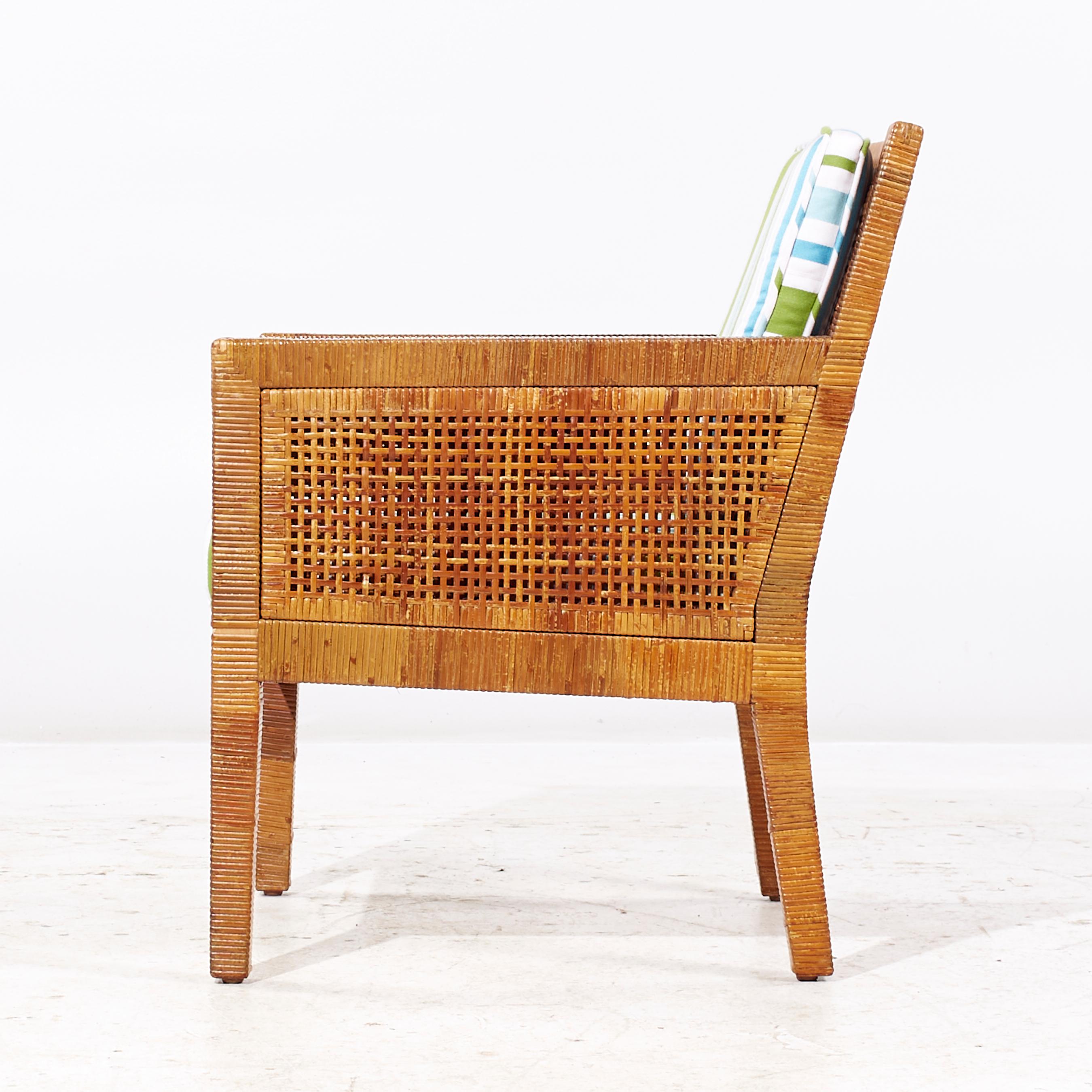 Baldwin Bielecky Brothers Chaises longues et ottomanes en rotin et en laiton MCM en vente 4