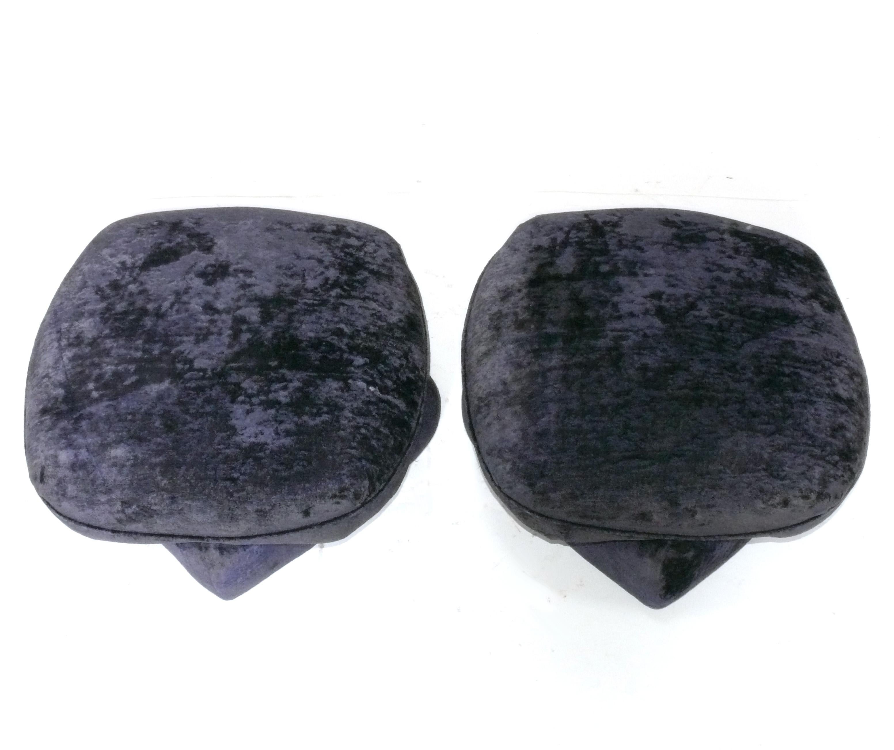 Pair of Sculptural Stools or Poufs, designed by Billy Baldwin, American, circa 1960s. They are called La Fiorentina Model, and were a classic element of many of Balwin's most famous interiors. They are currently being reupholstered and can be