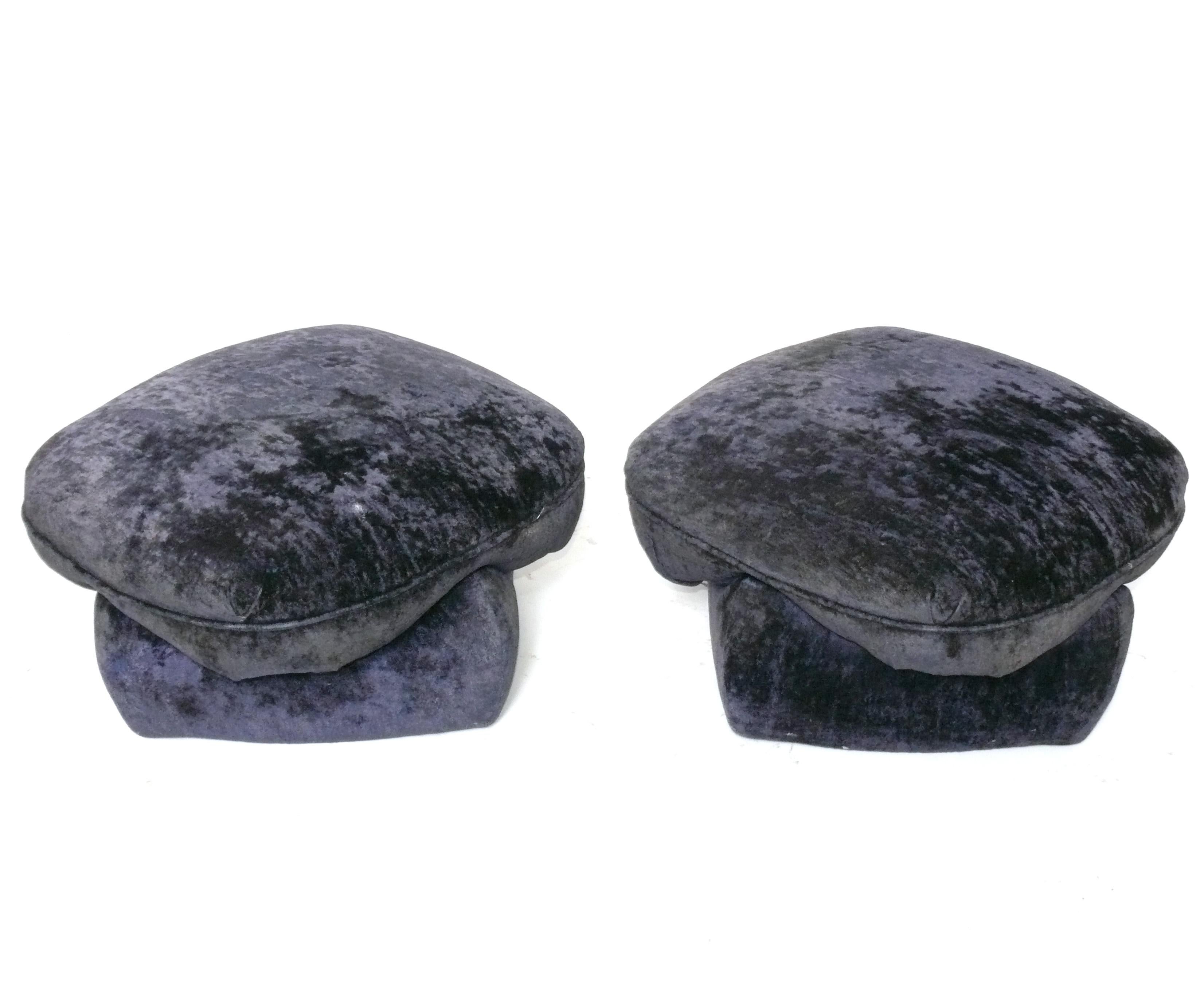 Mid-Century Modern Billy Baldwin La Fiorentina Stools Pair Reupholstered In Your Fabric Poufs For Sale