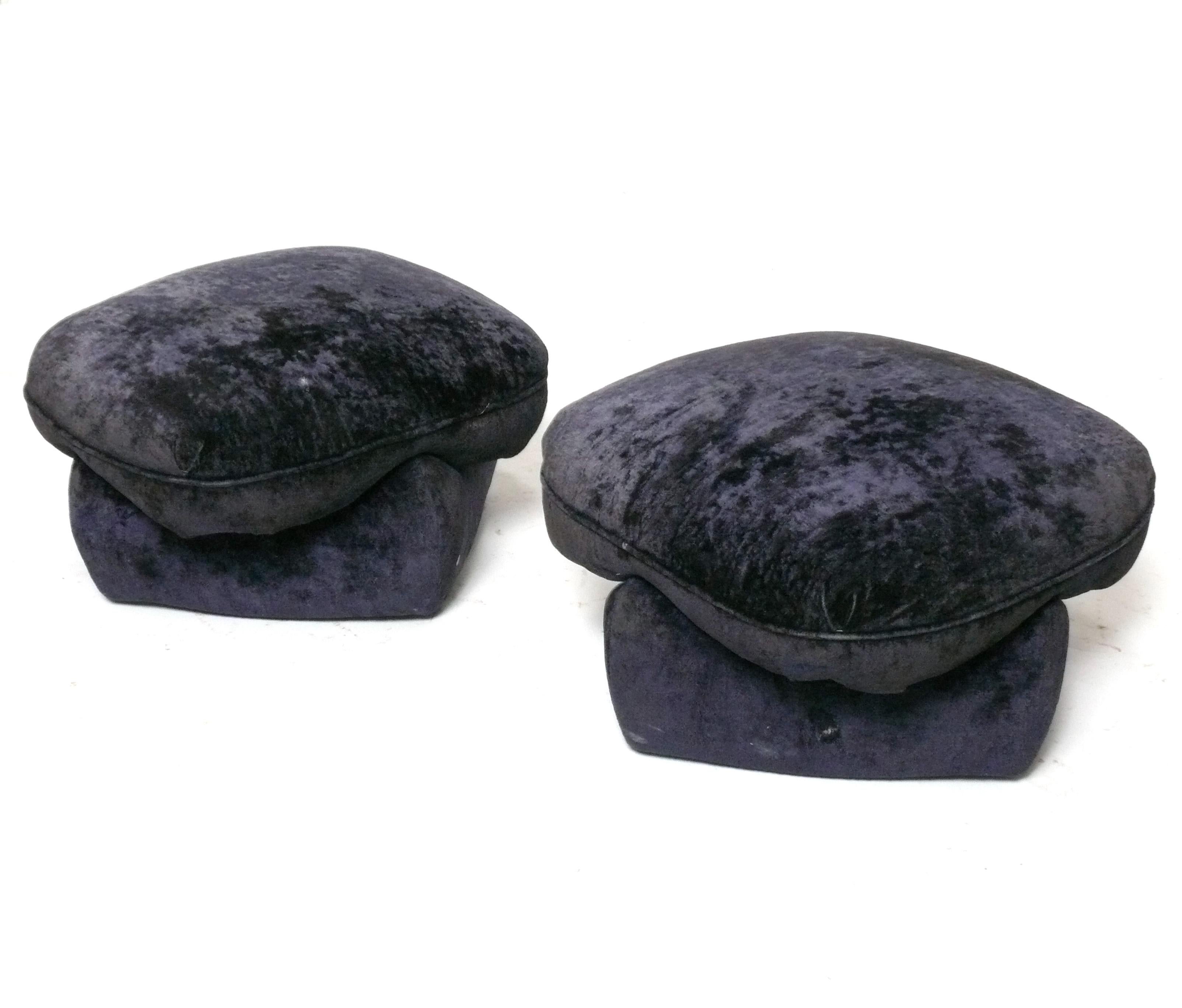 Mid-20th Century Billy Baldwin La Fiorentina Stools Pair Reupholstered In Your Fabric Poufs For Sale