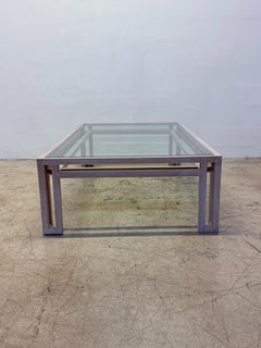 Tavolino da caffè grande in Oak Oak e vetro di Billy Baldwin