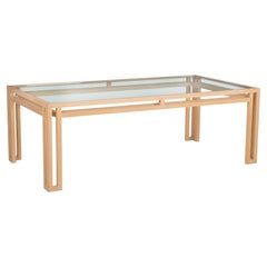 Billy Baldwin Oak and Glass Dining Table