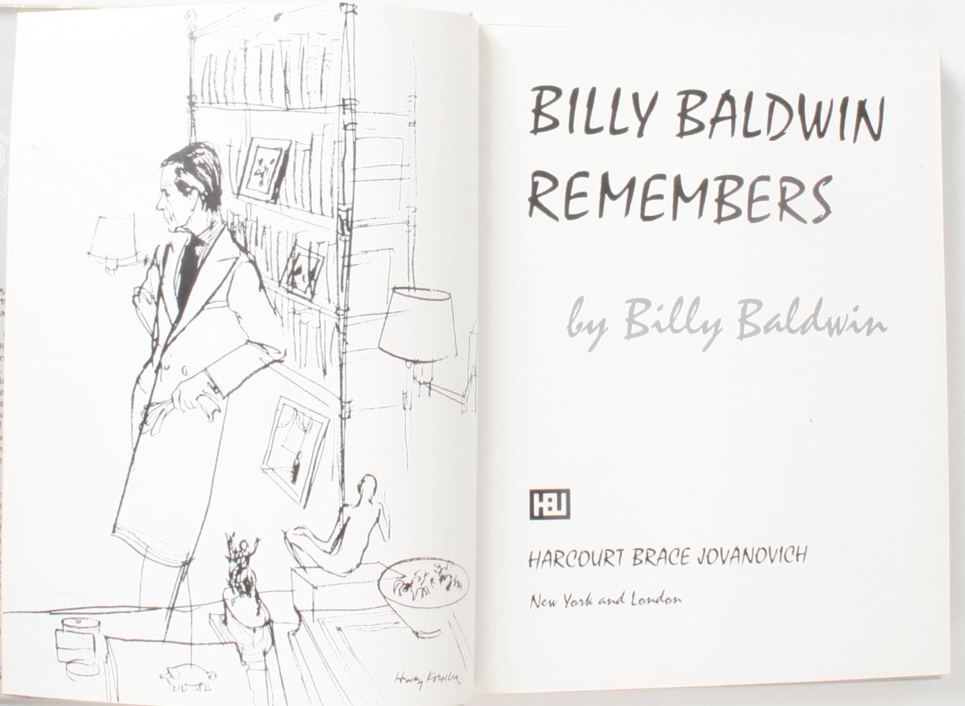 American Billy Baldwin Remembers, by Billy Baldwin 1st Edition