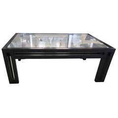 Billy Baldwin Studio Ebonized Wood & Glass Coffee Table