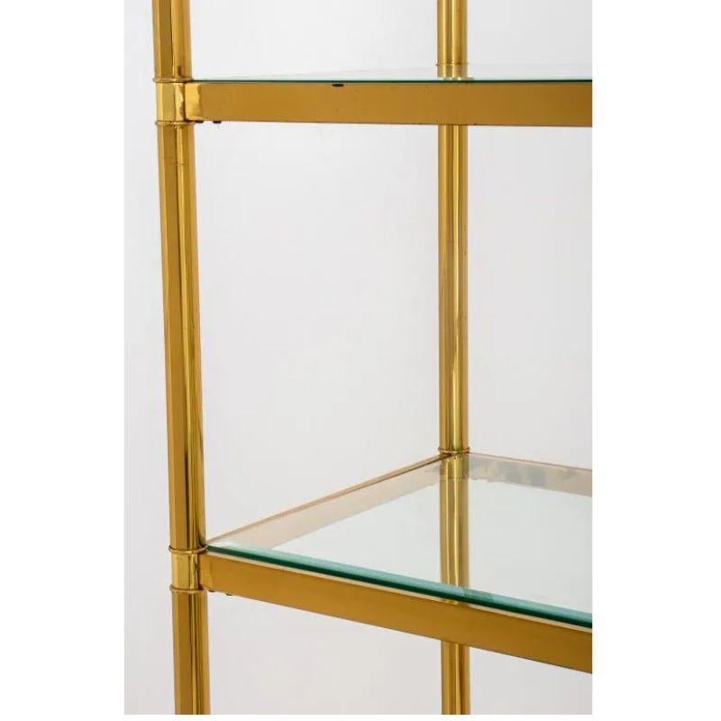 20th Century Billy Baldwin Style Brass and Glass Four Shelf Etagere For Sale