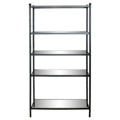 Billy Baldwin Style Five Tier Etagere With Glass Shelves
