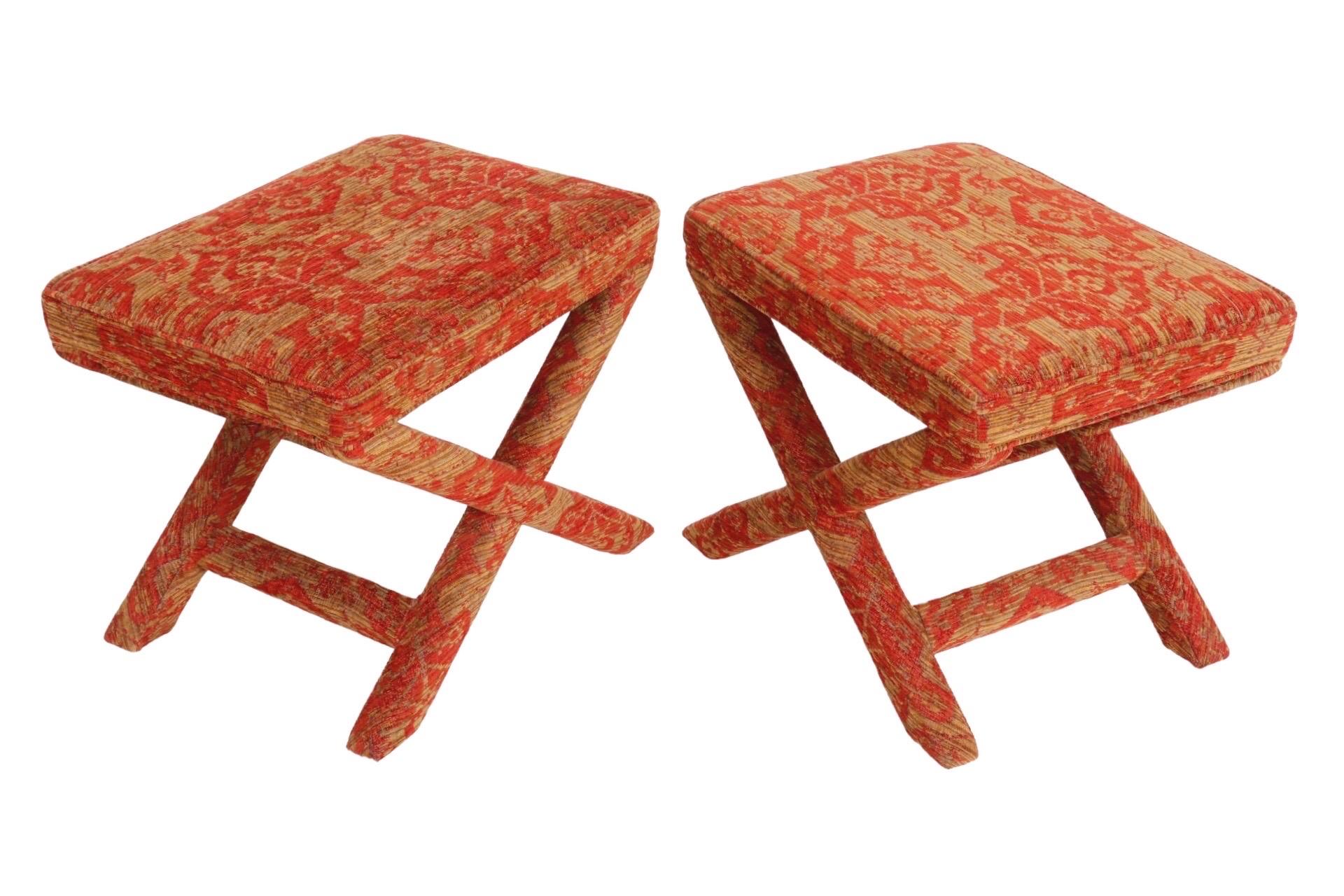 Billy Baldwin Style XBase Ottomans, Pair at 1stDibs