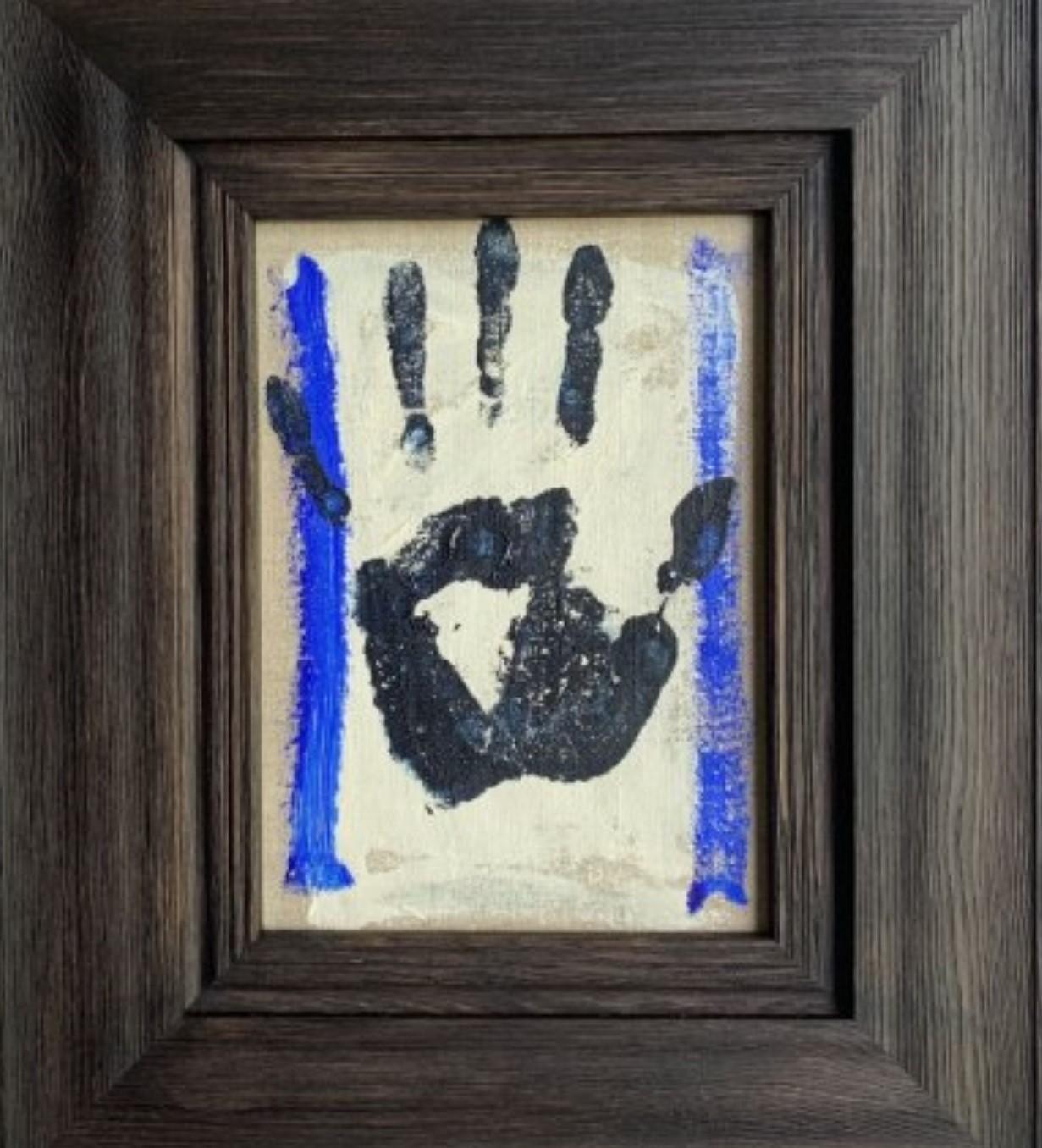 Self-Portrait (Blaue Hand) von Billy Childish im Angebot 2