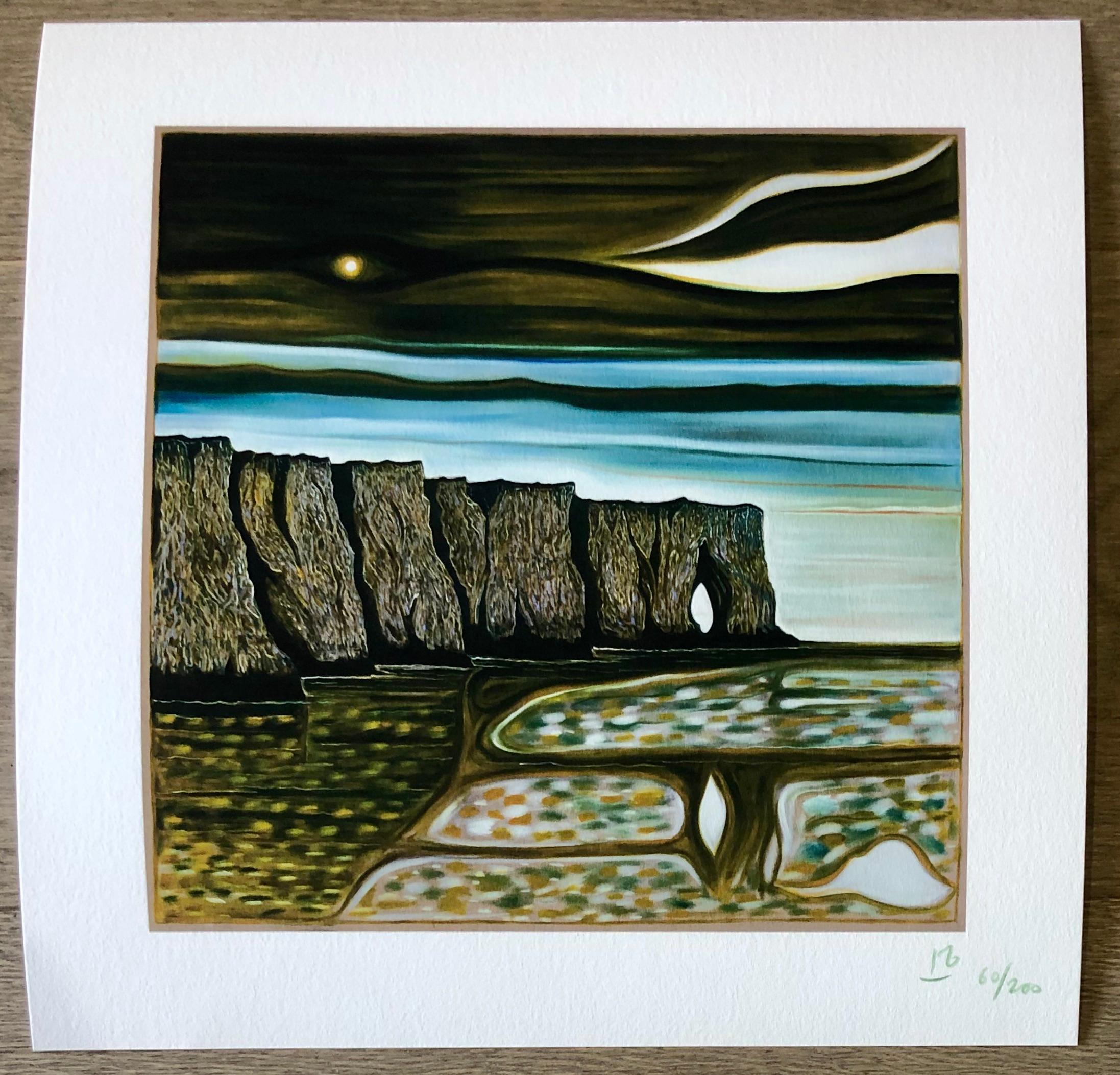 Landscape Print de Billy Childish - Acantilado con estrella