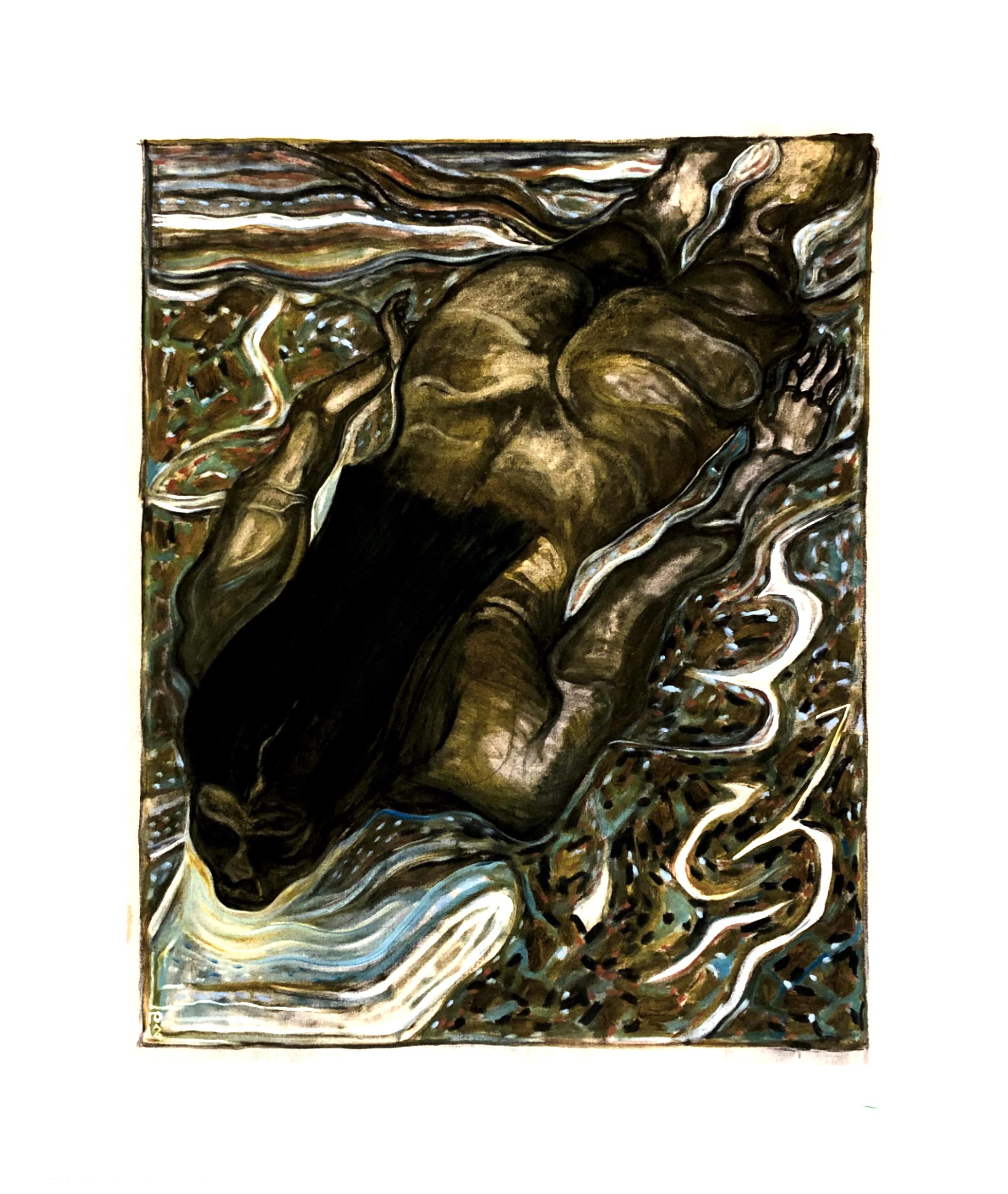 Figurative Print di Billy Childish - Julie Nuoto I