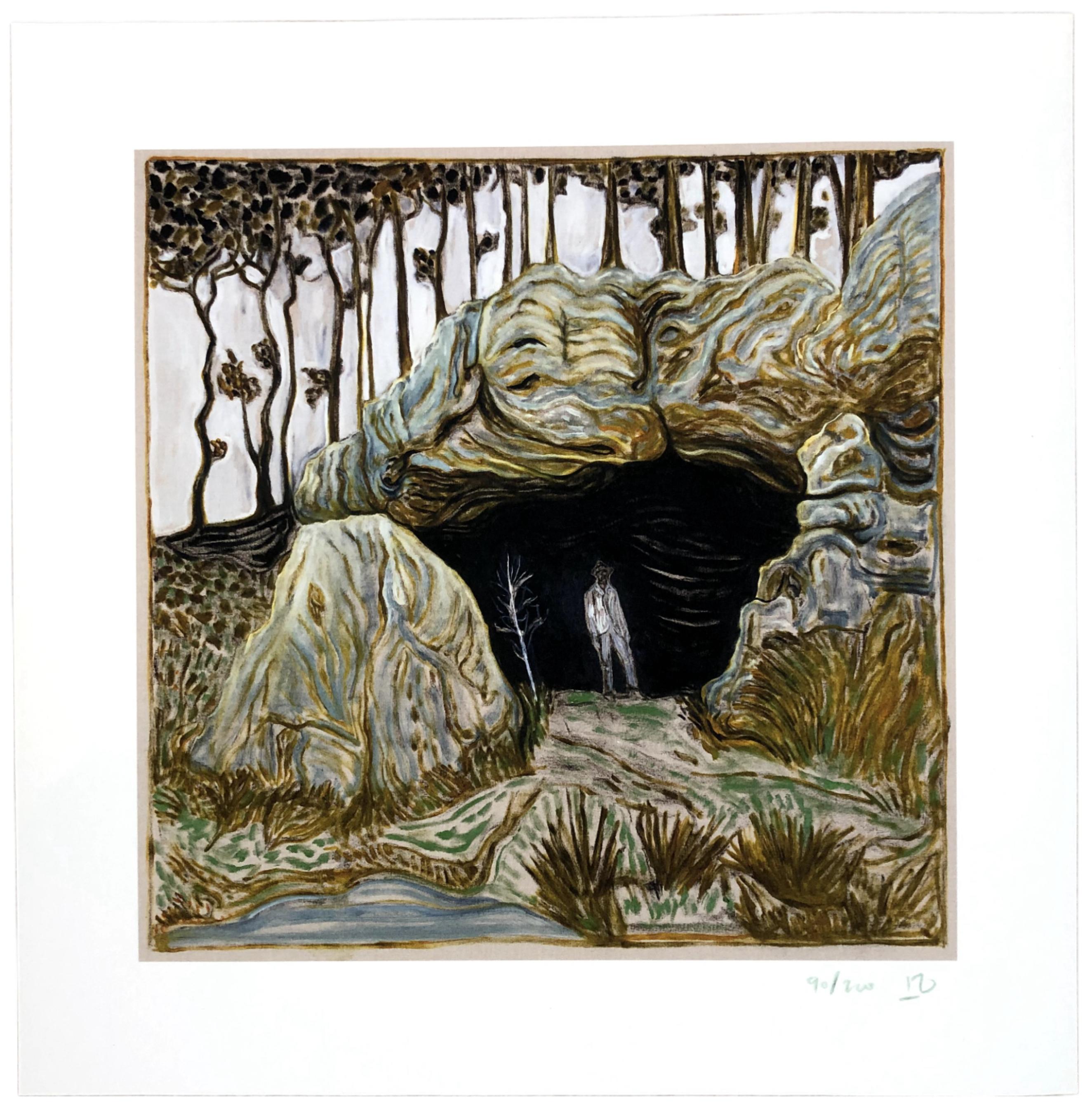 Landscape Print de Billy Childish - El hombre en la boca de la cueva