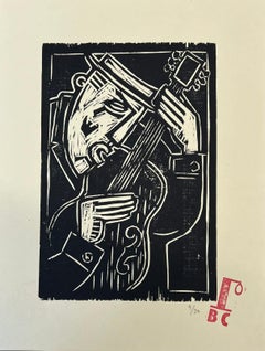Man With Guitar By Billy Childish