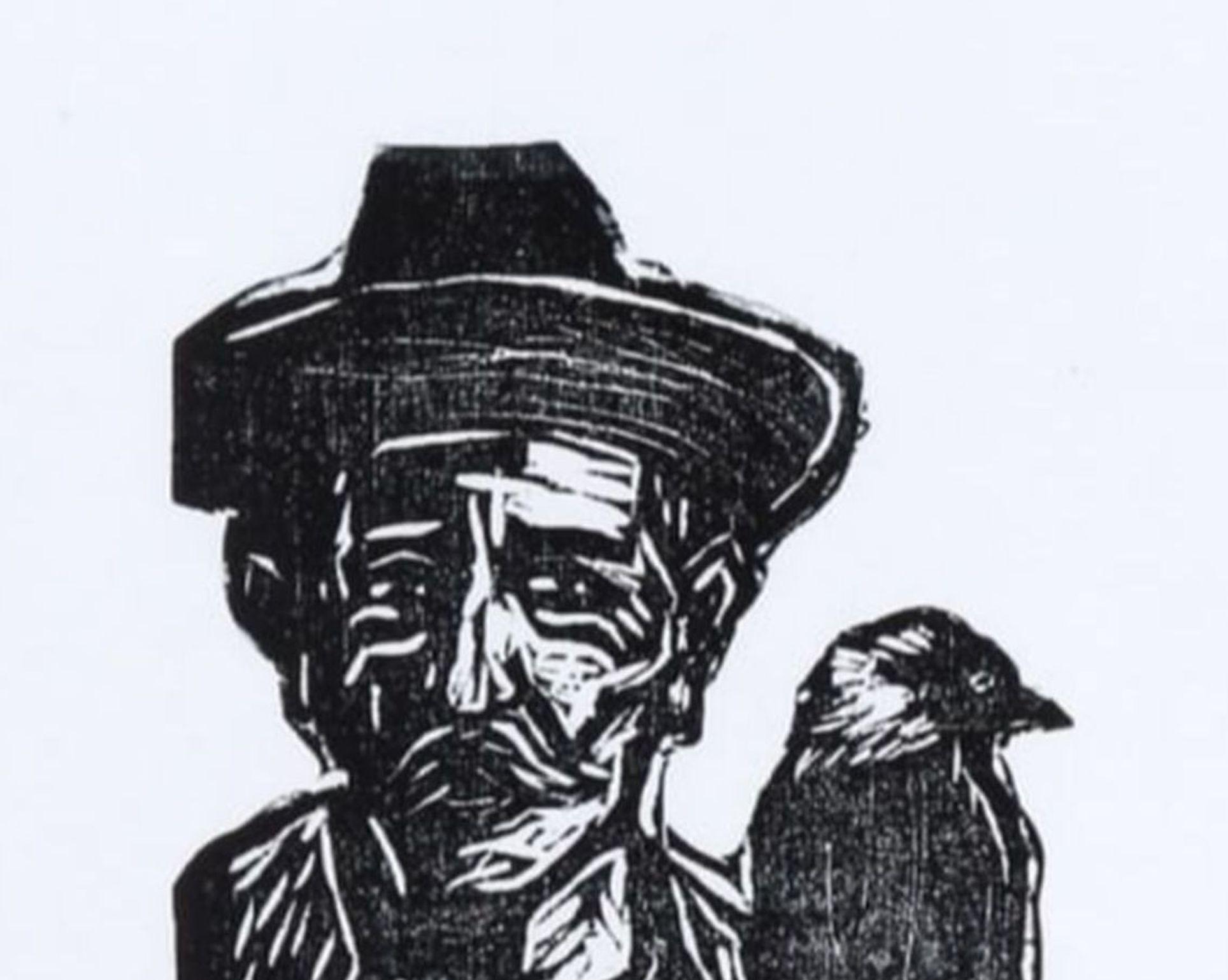 Man With Jackdaw By Billy Childish For Sale 3