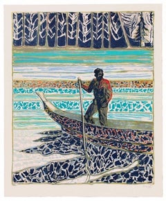 Sailish Fisherman, Hand-Signed Lithograph, Edition of 75, 73 x 89 cm