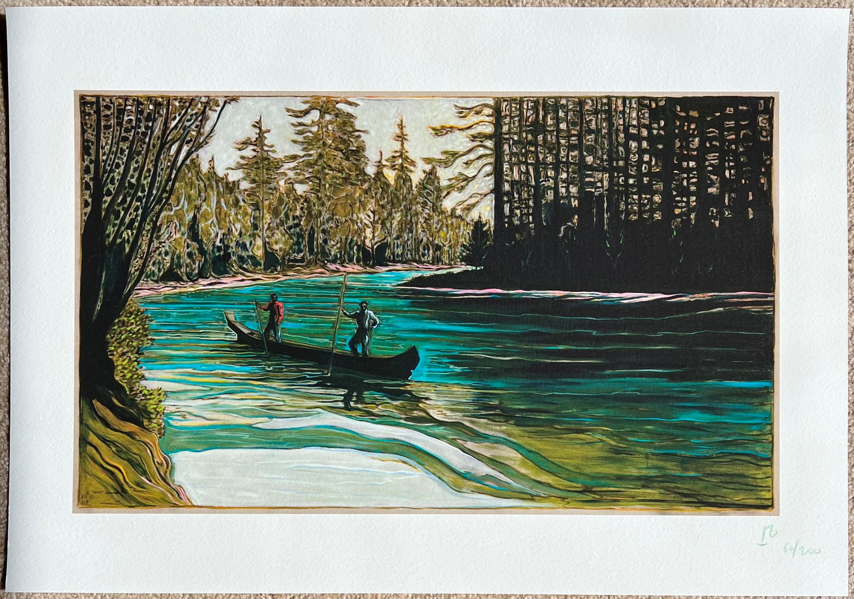Landscape Print de Billy Childish - Pescadores de Salish