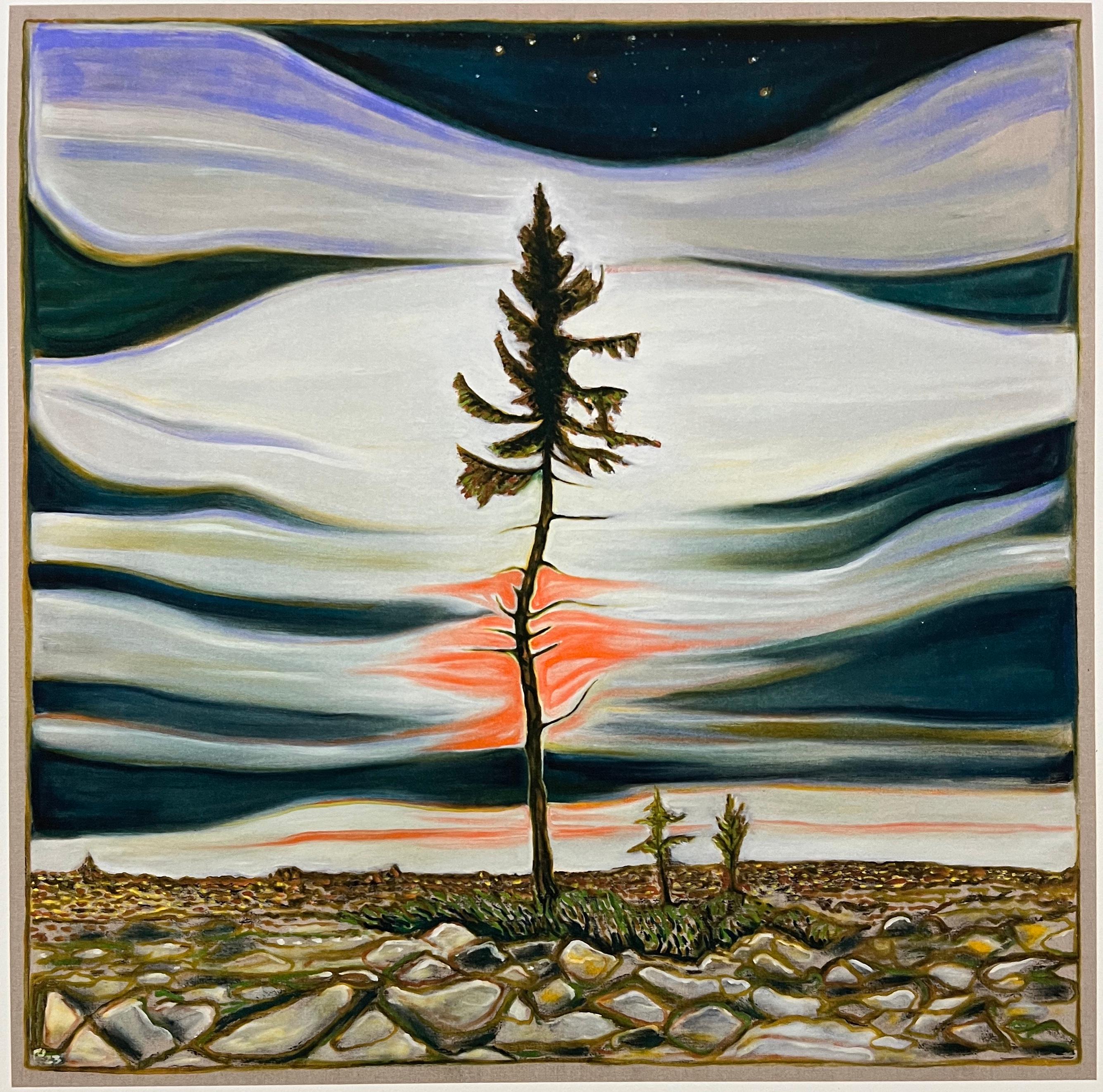 Billy Childish Figurative Print – Sterne mit tief stehender Sonne