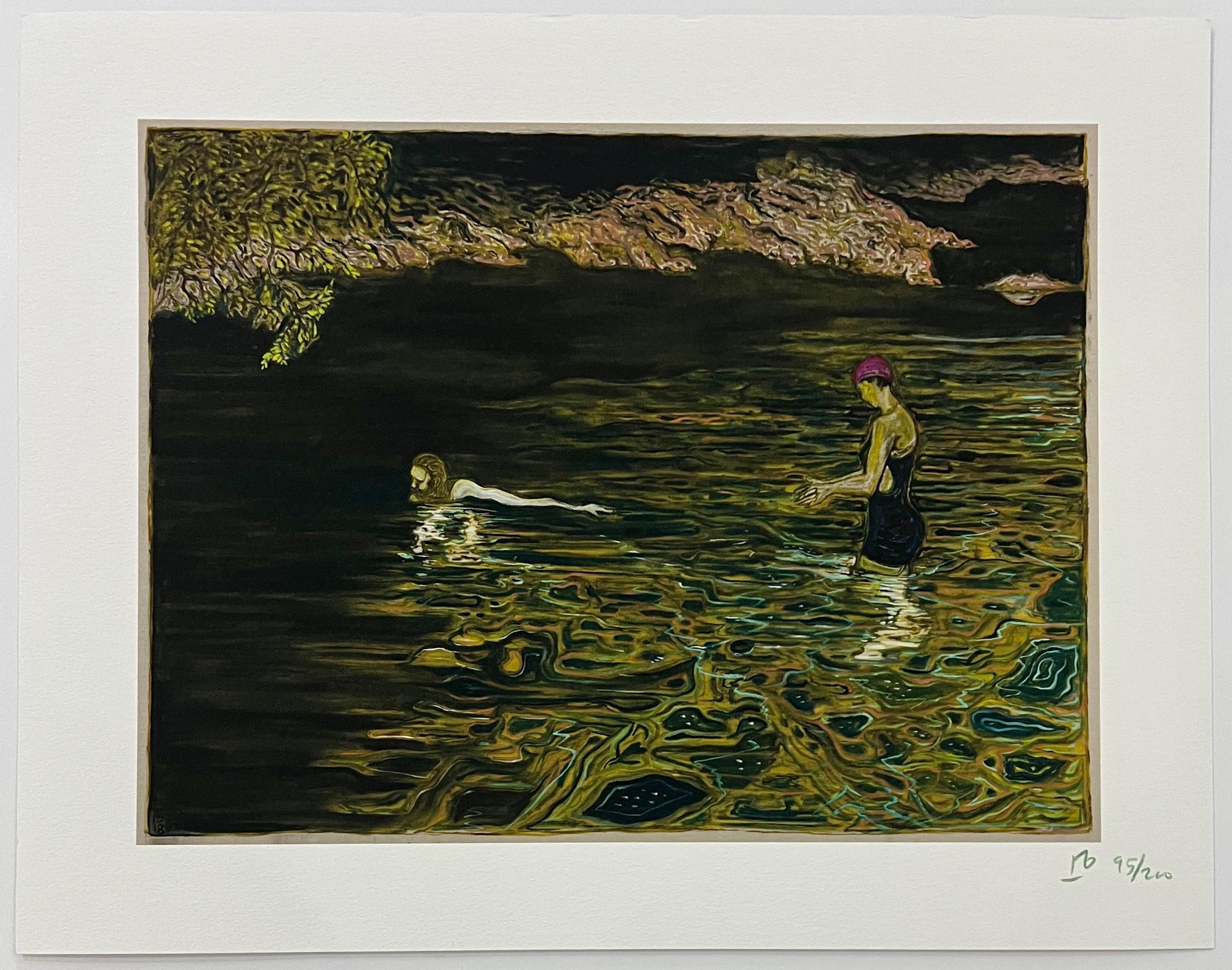 Schwimmer - Archivdruck, Zeitgenössisch, Signiert, Auflage 95/200
