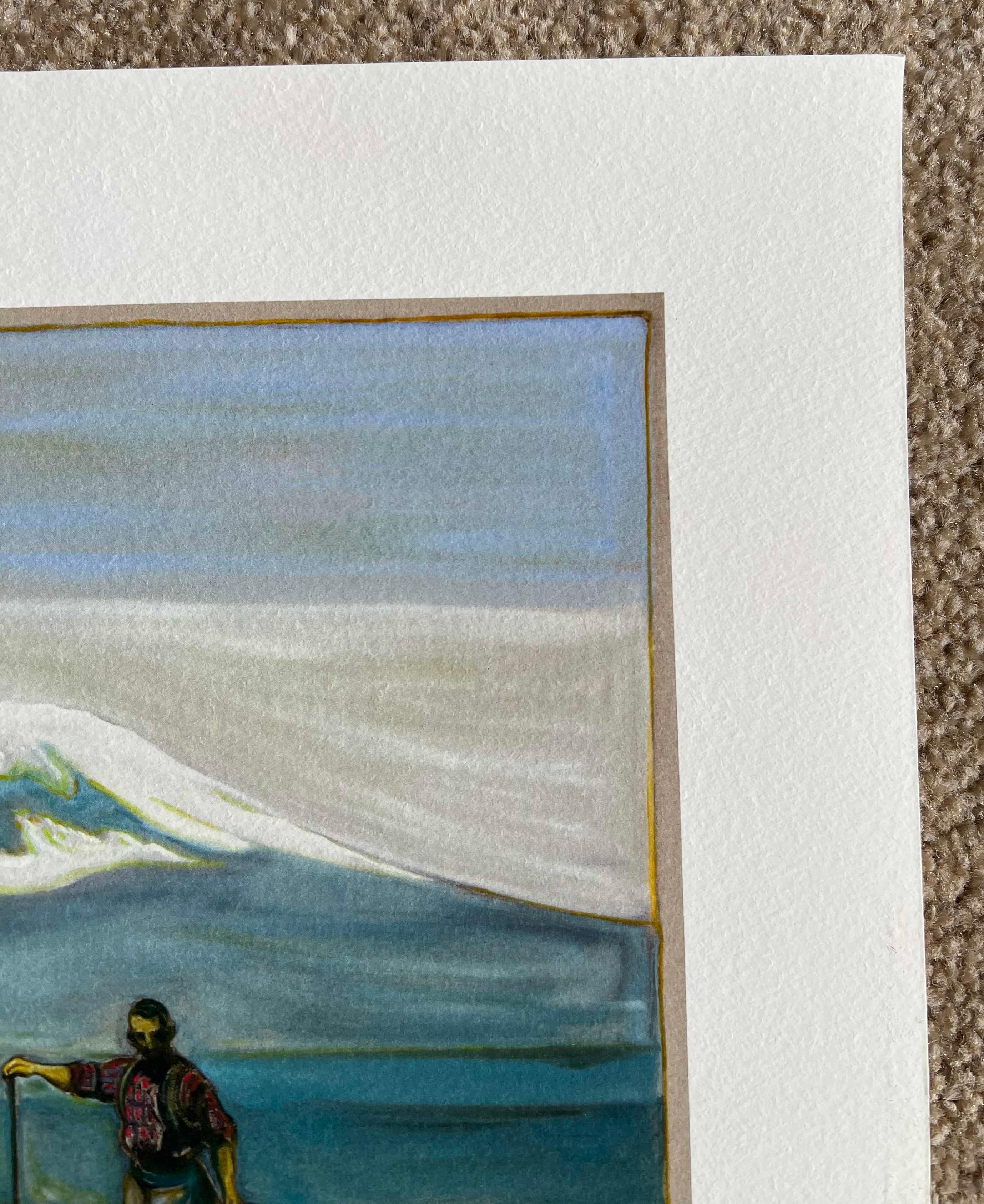 Billy Childish,
La Montaña que es Dios, 
38,3 x 30,5 cm, edición de 200, 2022
firmado y numerado a mano por el artista

Billy Childish es un prolífico artista, músico y escritor británico conocido por su estilo crudo y expresivo tanto en su arte
