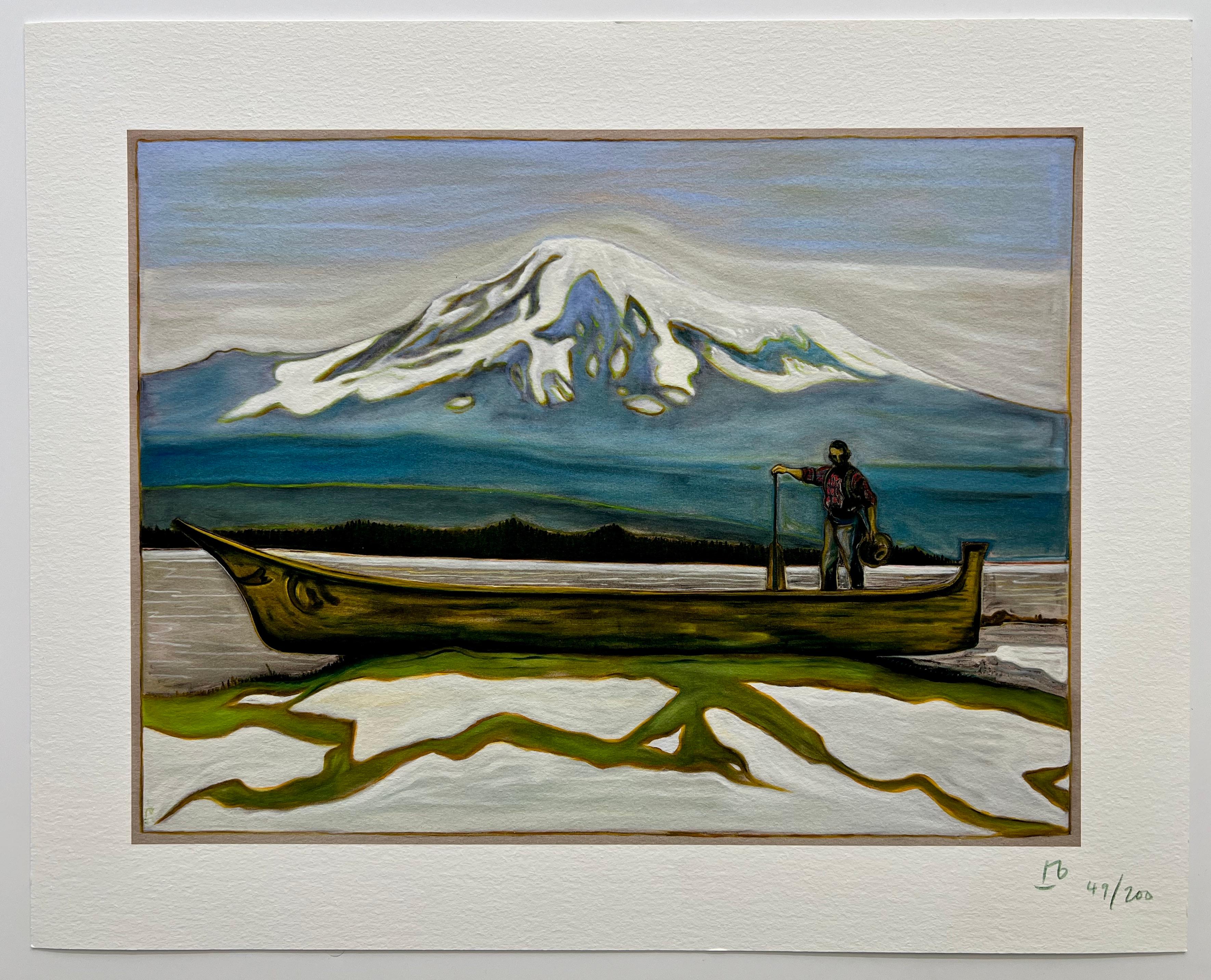 Landscape Print Billy Childish - Impression pigmentaire d'archive « God » : « The Mountain », édition signée n° 49/200