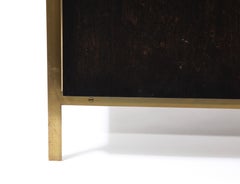 Billy Cotton Modernist Credenza in Brass, Dark Wood and Lacquer, USA 2014