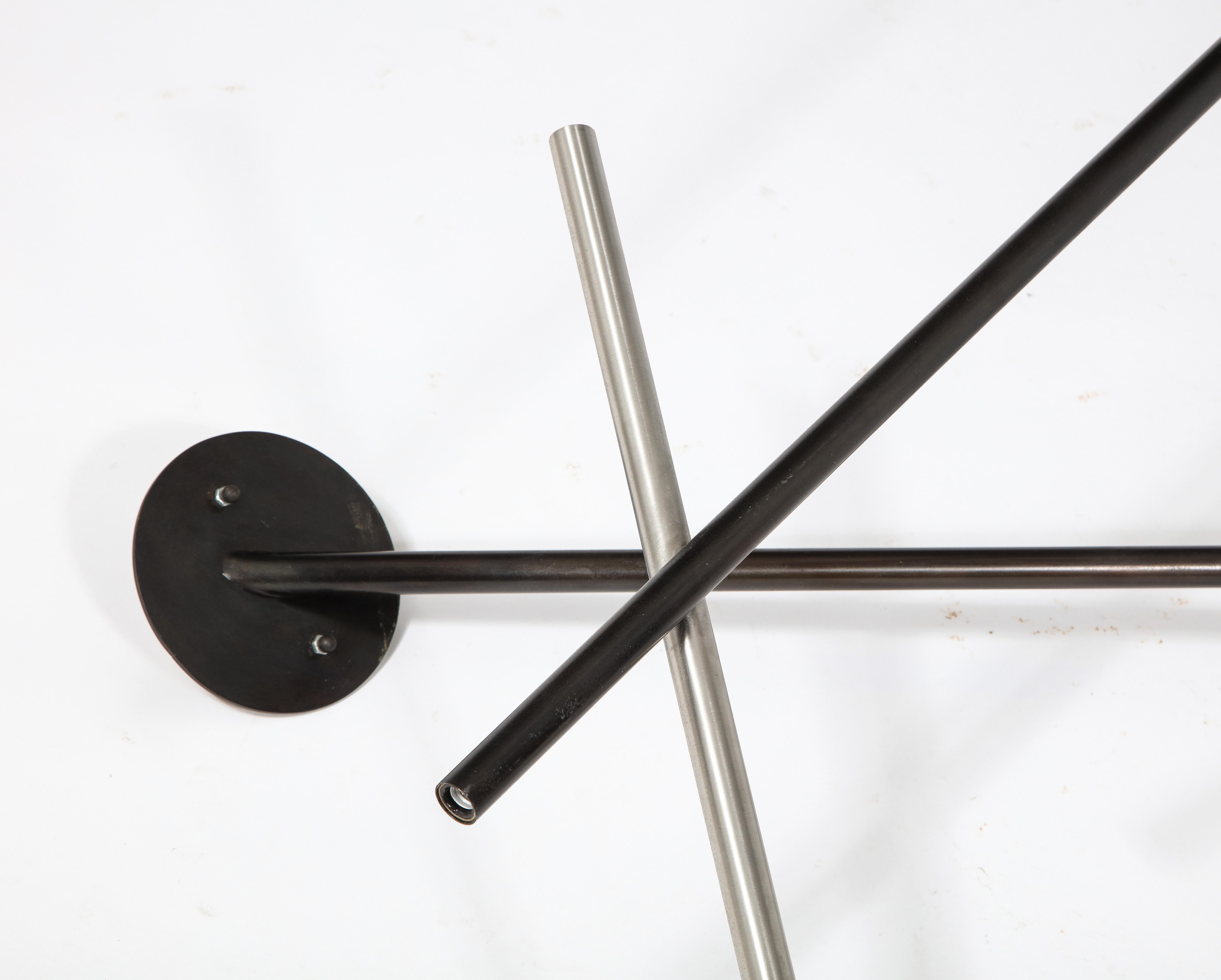Billy Cotton Pick-Up Stick Chandelier in Nickel & Bronze, USA 2014 For Sale 7