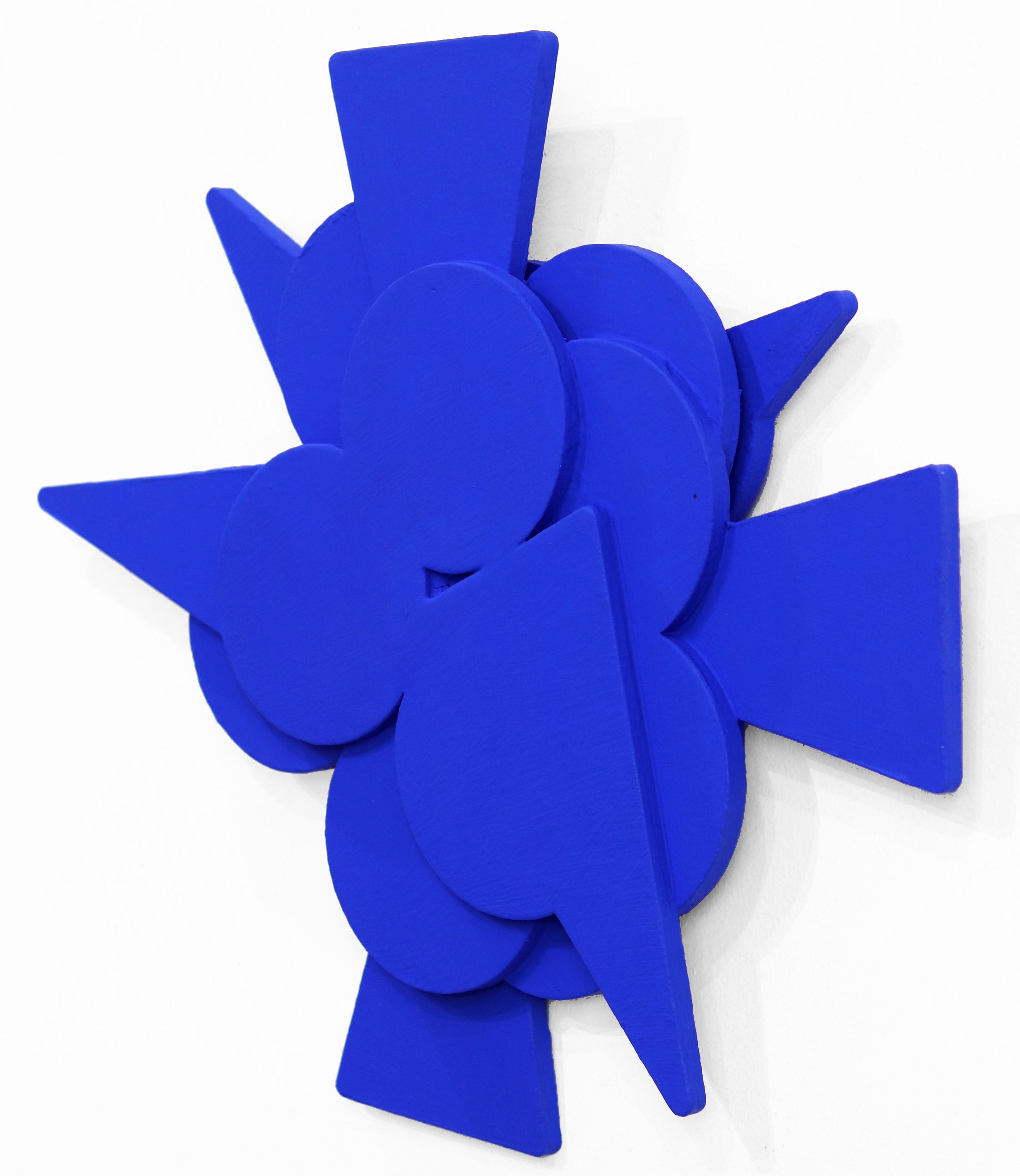 Blanco Blue - Minimalist Geometric Three-Dimensional Blue Wall Sculpture For Sale 2