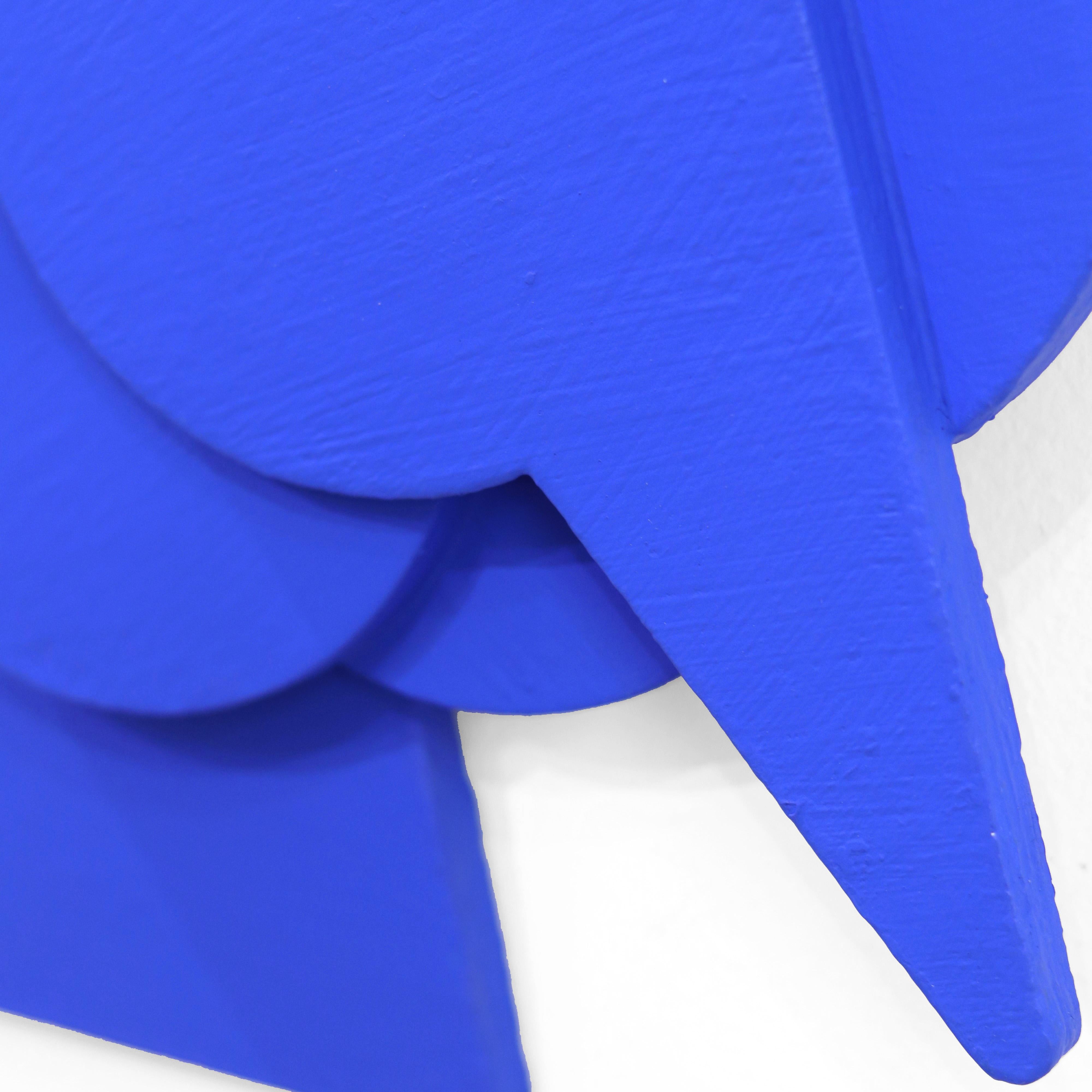 Blanco Blue - Minimalist Geometric Three-Dimensional Blue Wall Sculpture For Sale 5