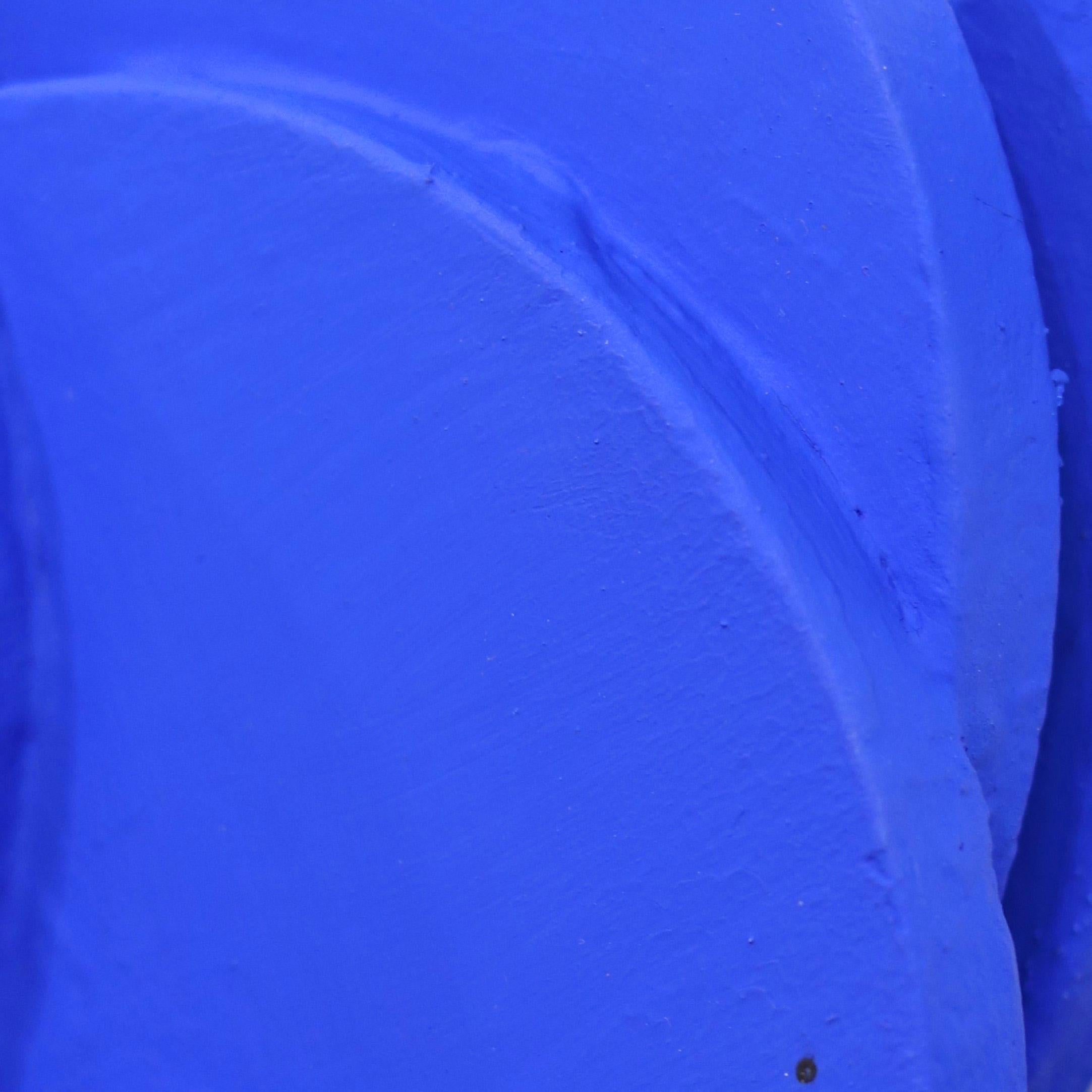 Blanco Blue - Minimalist Geometric Three-Dimensional Blue Wall Sculpture For Sale 7