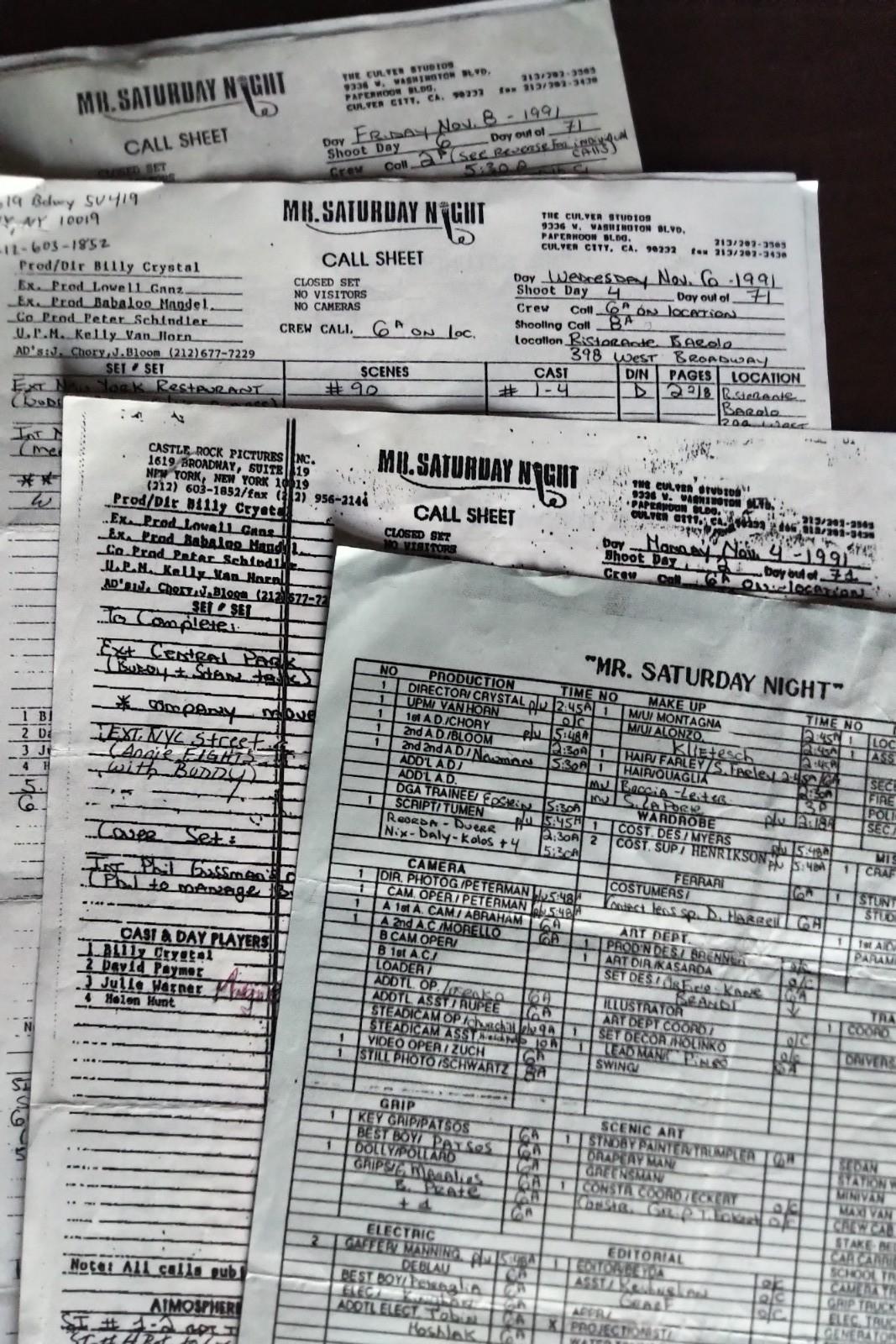 Increíble colección de guiones originales de Billy Crystal Mr. Saturday Night Etc. en venta 1