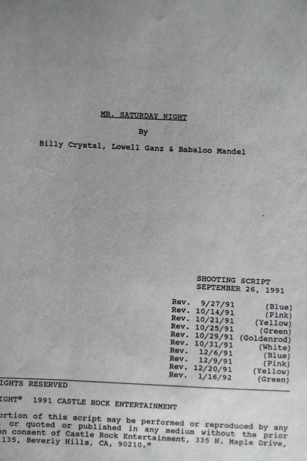 Incredible Collection of Original Billy Crystal Mr. Saturday Night Scripts Etc For Sale 4