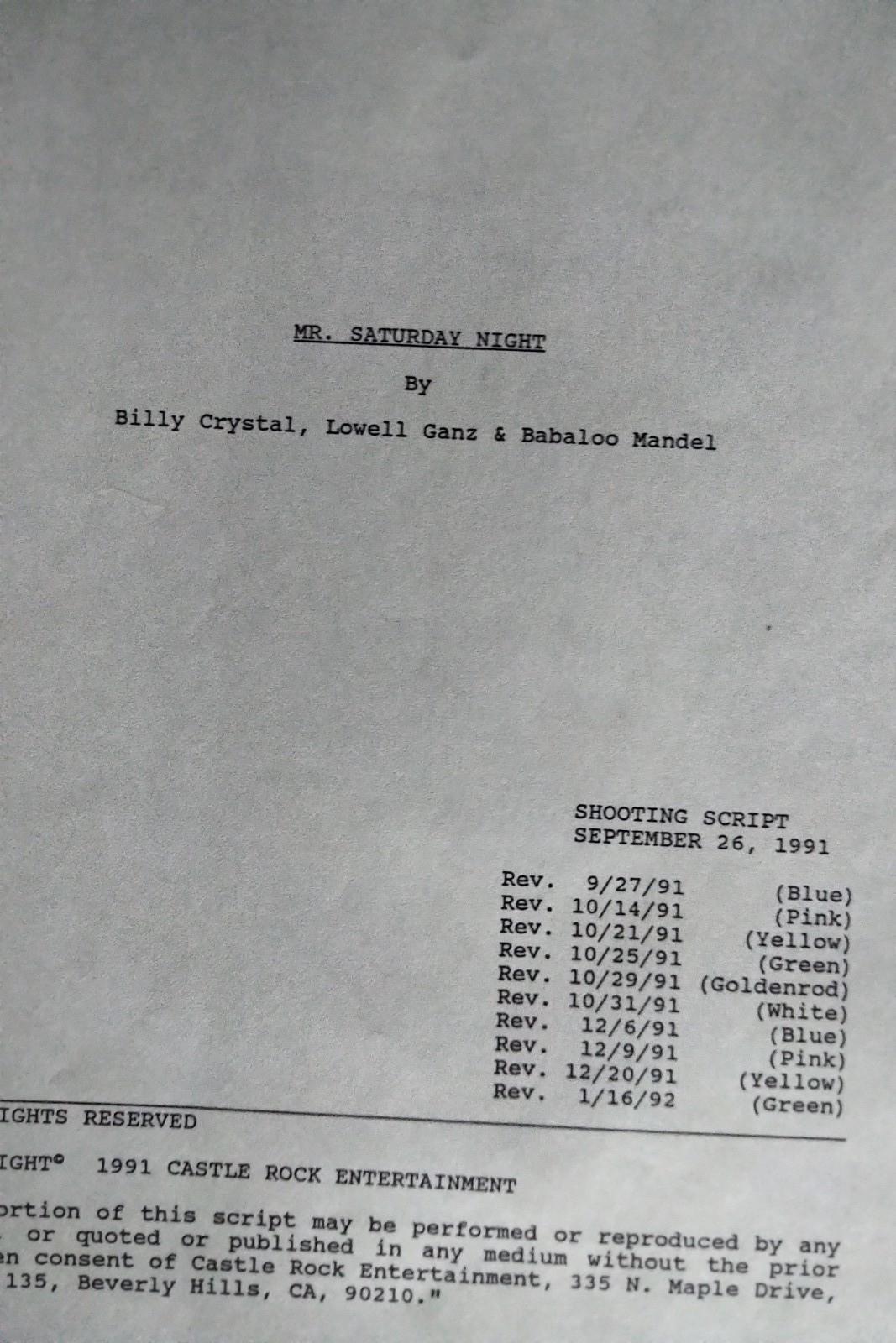 Increíble colección de guiones originales de Billy Crystal Mr. Saturday Night Etc. en venta 7