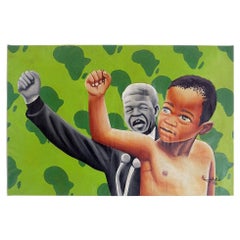 Billy Gubul'Art Contemporary African Art - Acrylic on fabric - 21th