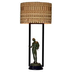 Billy Haines Architectural Table Lamp with Grand Tour Bronze Figure of Narcissus