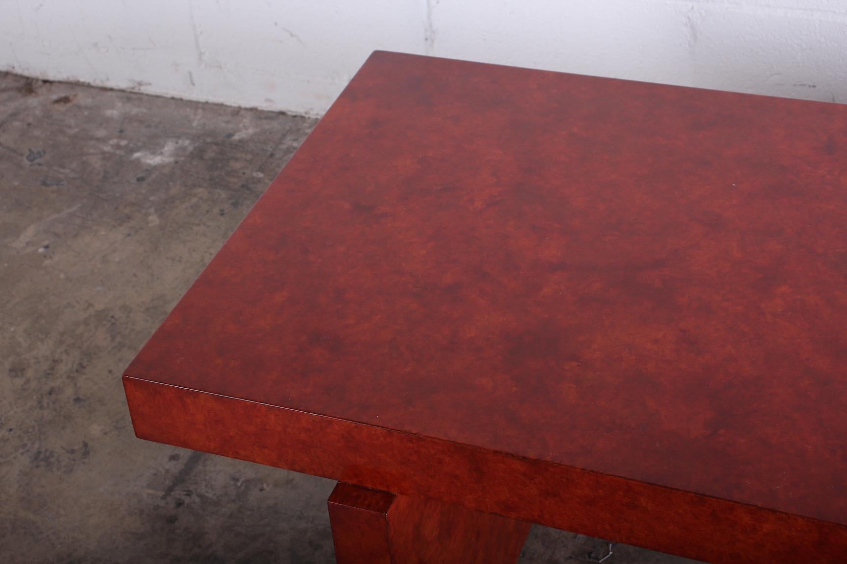 Mid-20th Century Billy Haines Burl Faux Bois Coffee Table