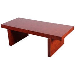 Table basse en broussin et faux bois Billy Haines