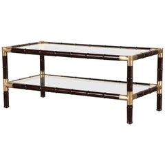 Billy Haines Faux Bamboo and Brass Coffee Table